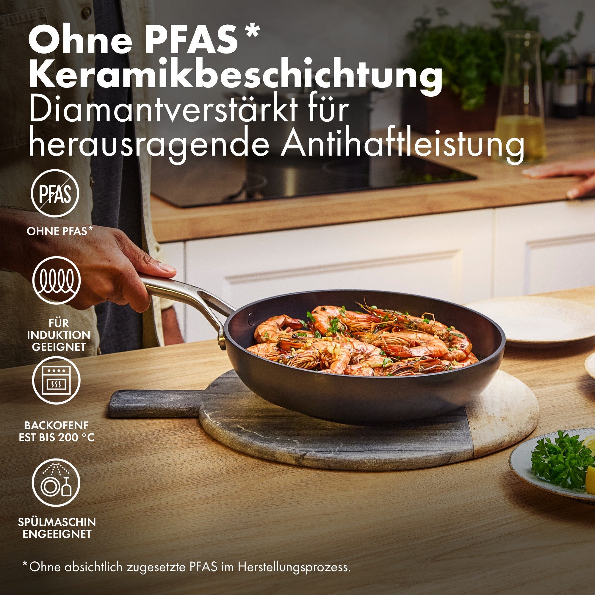 OXO Good Grips Topf-Set Ceramic Professional Antihaft 10-teiliges Kochgeschirr-Set, Keramik, Edelstahl (Set, 10-tlg), gleichmäßige Hitze, leichtes Lösen, induktionsgeeignet