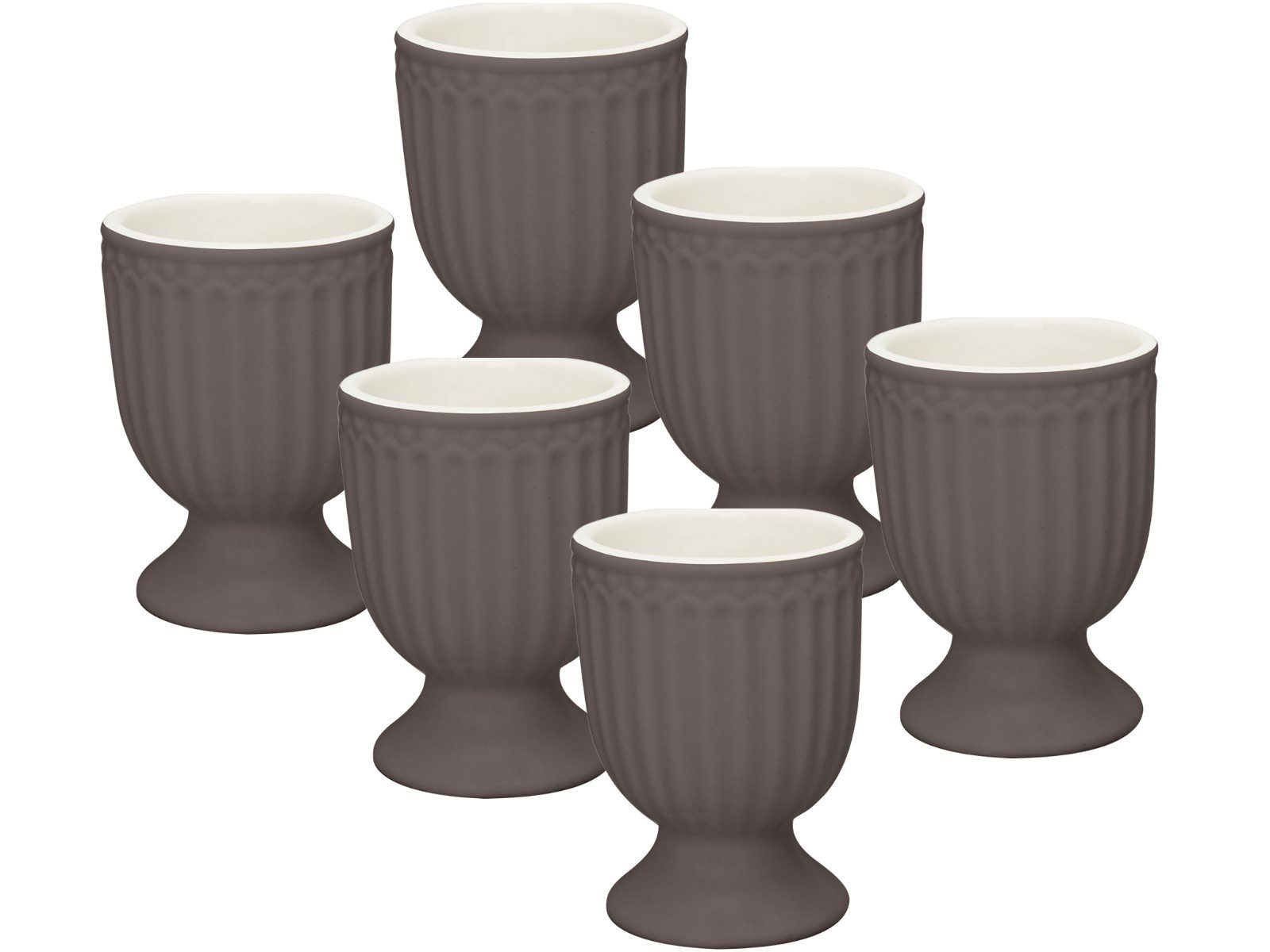 Greengate Geschirr-Set Alice Подставки для яиц dark chocolate 6,5 cm Set6, Steinzeug