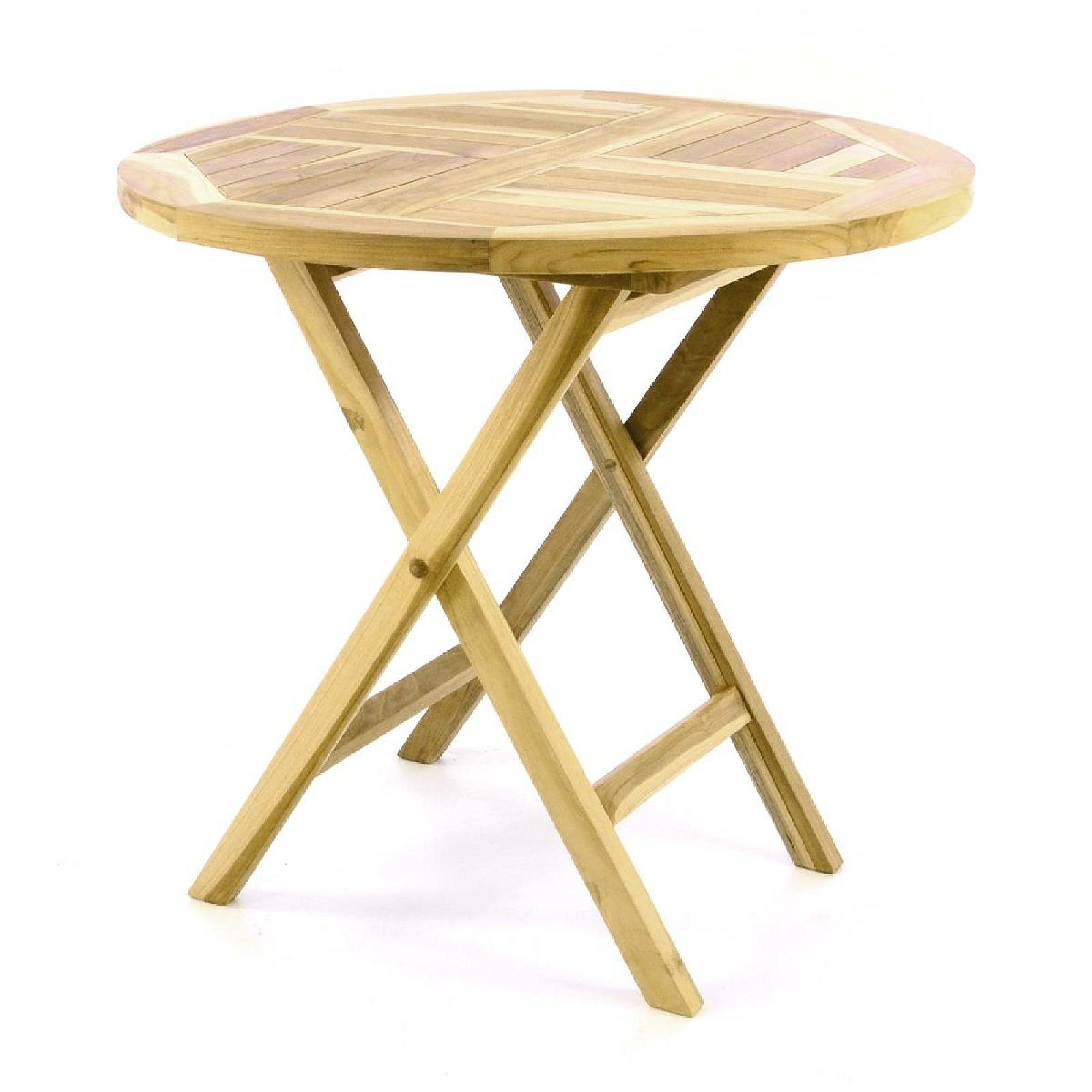 VCM Gartentisch Teak 75x80x80cm, Klapptisch, hochwertig Teak Holz