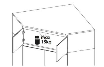 Feldmann-Wohnen Eckkleiderschrank BOSTON B/T/H: 121 cm / 121 cm / 249,8 cm, mit Aufsatz