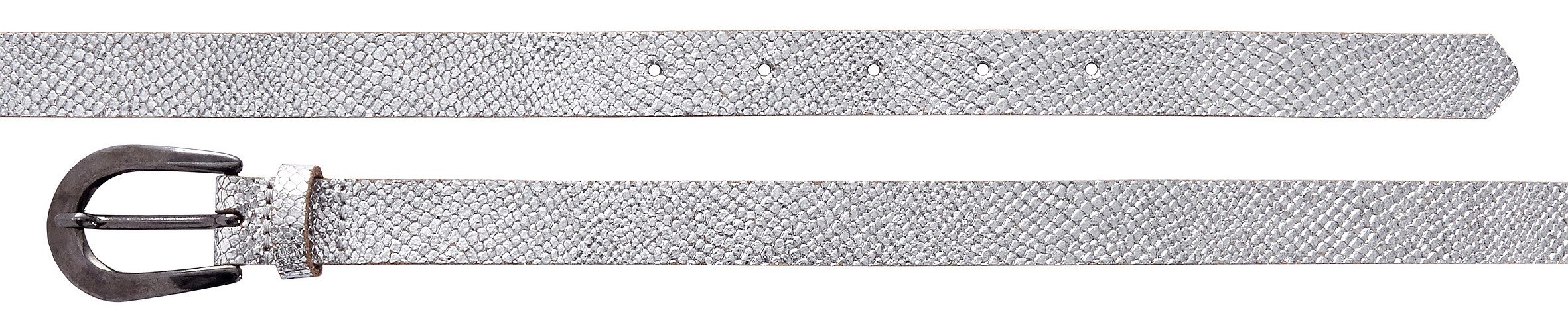 LASCANA Hüftgürtel Ledergürtel schmaler Gürtel in Metallic-Snake-Optik, für günstig online kaufen