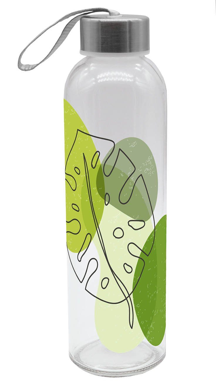 Geda Labels GmbH Trinkflasche Blätter, Grün, 500 ml, spülmaschinengeeignet