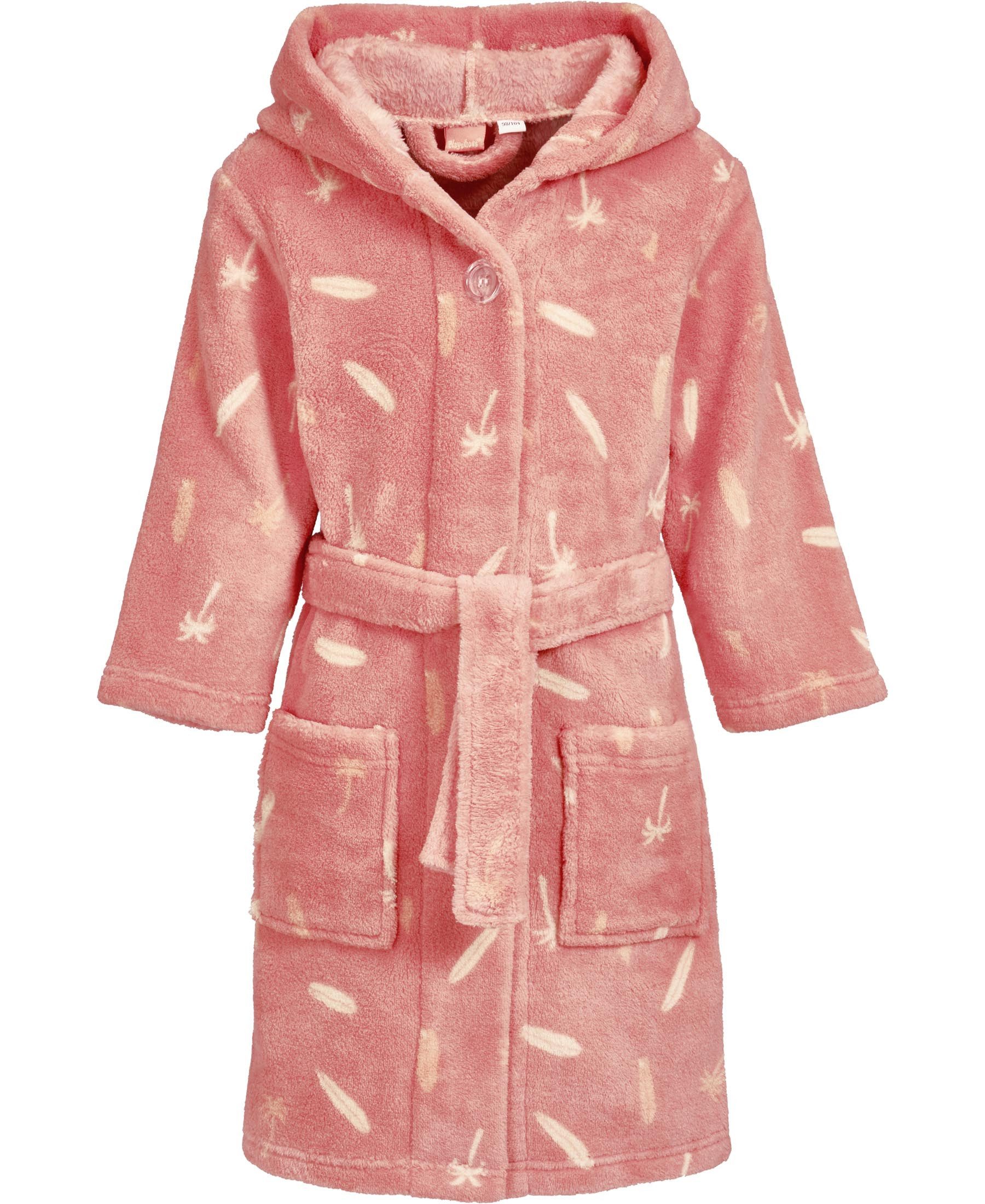 Playshoes Kinderbademantel Fleece-Bademantel Surfbrett Palmen