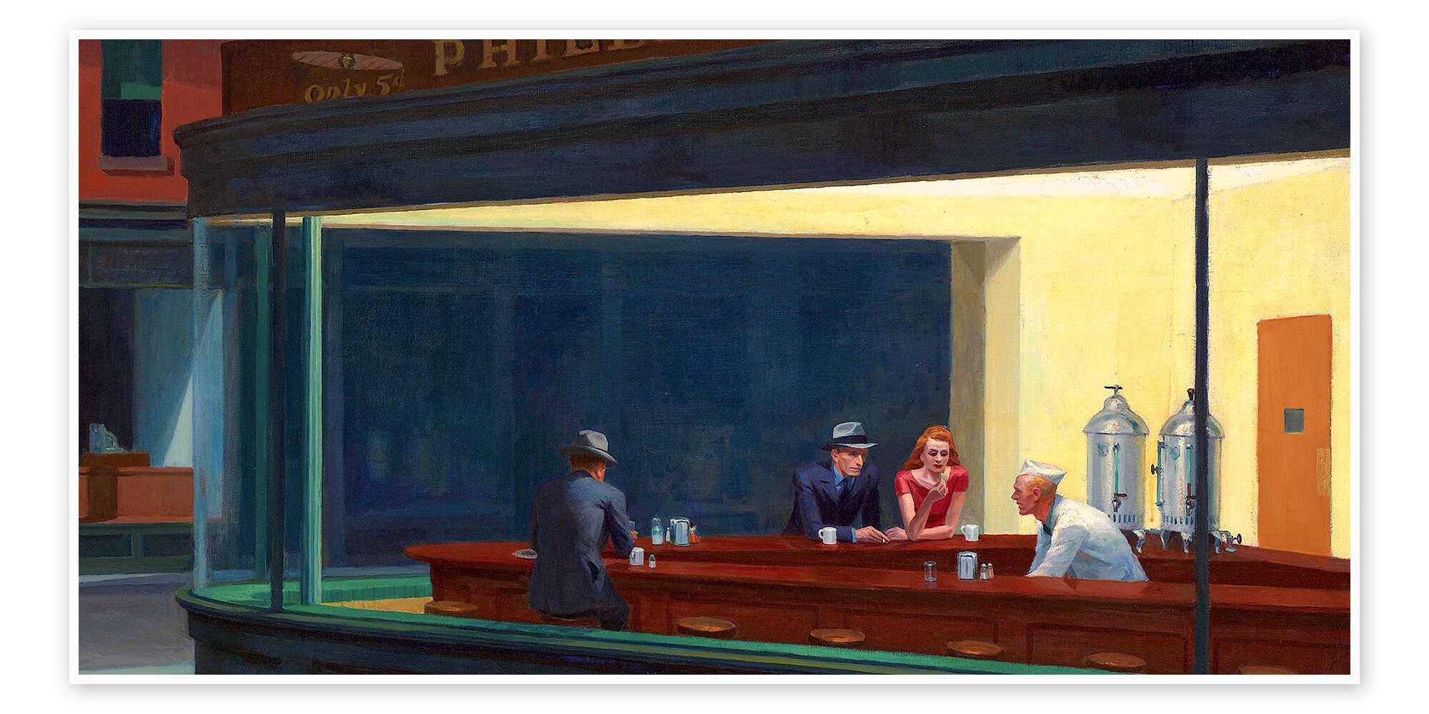 Posterlounge Wandbild Nachtschwärmer (Detail) I, Edward Hopper, erhältlich als Poster, Leinwandbild, Wandsticker oder Acrylglasbild