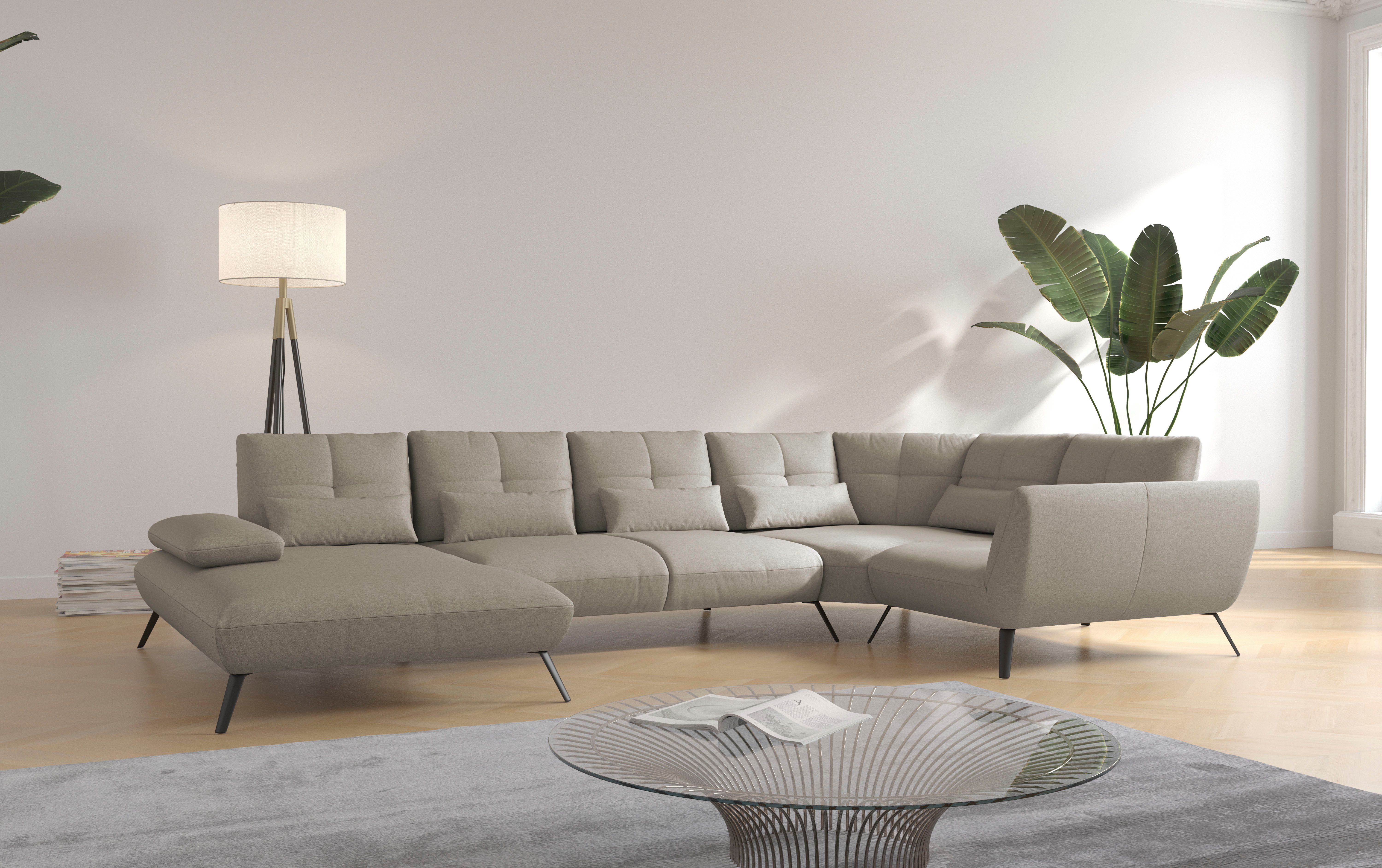 OTTO home Wohnlandschaft Mikado U-Form, inkl. Sitztiefenverstellung und Armteilverstellung
