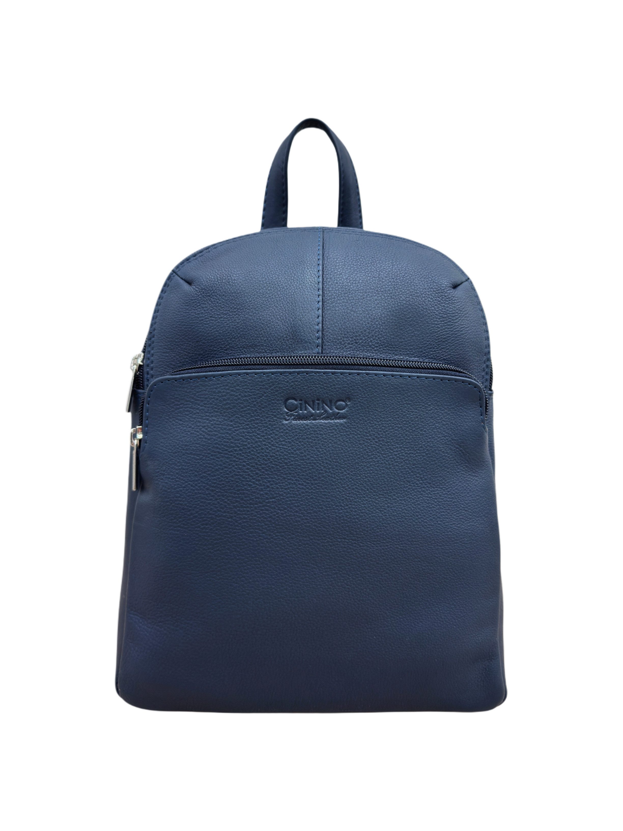 Cinino Cityrucksack C6104, Damen City-Rucksack aus echtem Rindleder