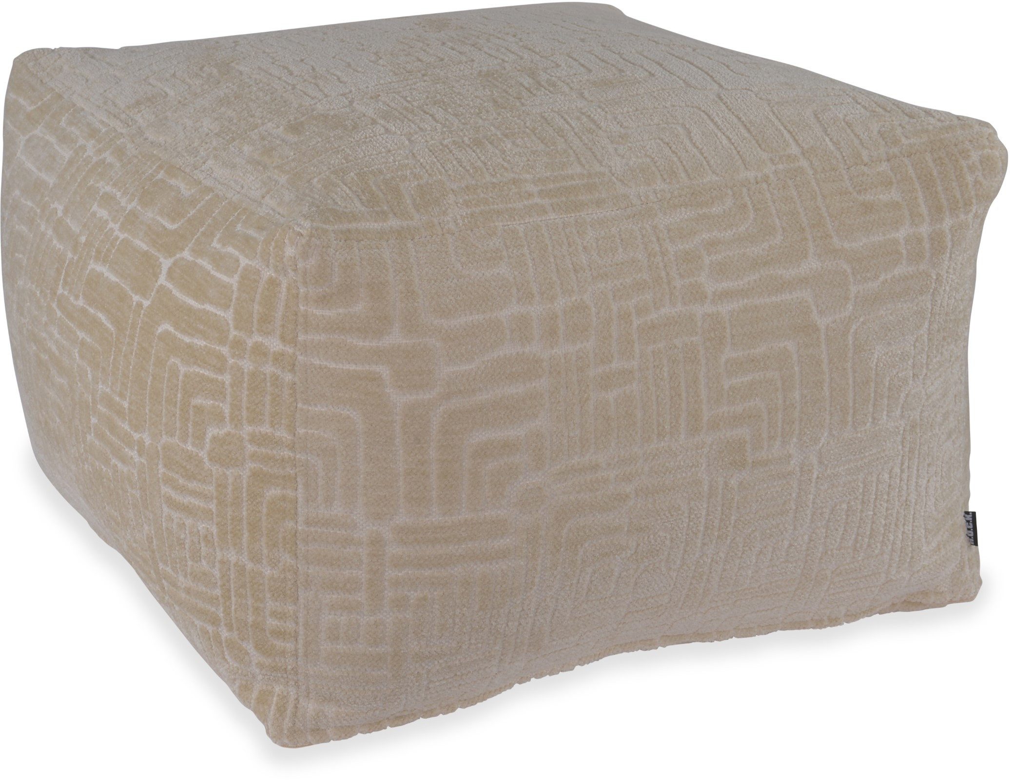 H.O.C.K. Sitzhocker H.O.C.K. Chessy Indoor Hocker 60x60x40cm beige weich gemustert, Hocker, Barhocker & Sitzhocker, Schminktischhocker, Wohnzimmer Hocker