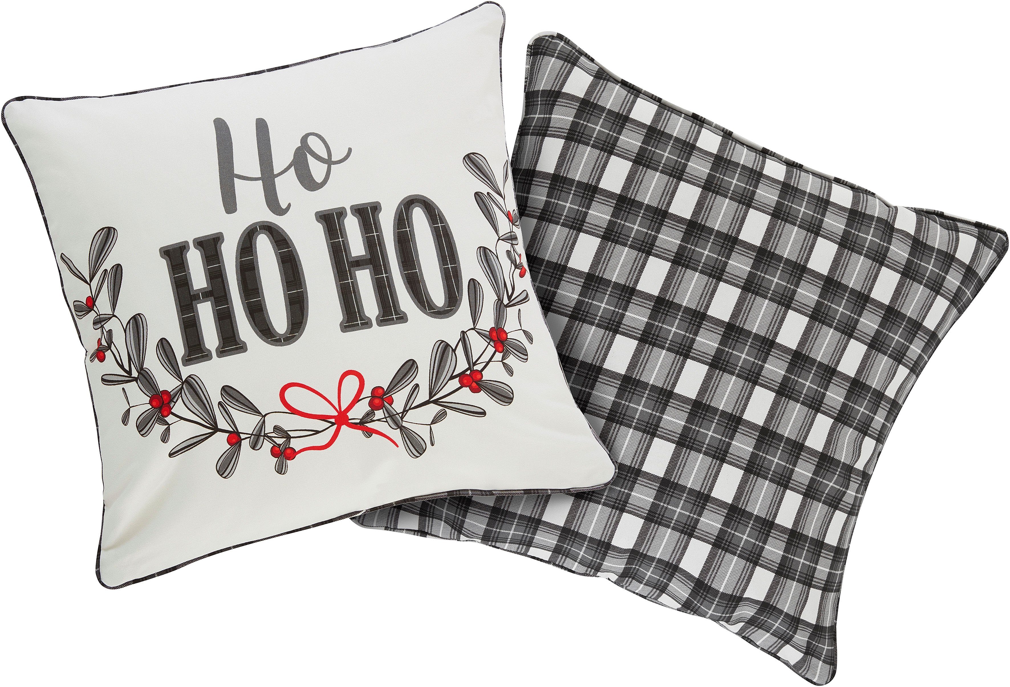 Kissenbezüge Mileja Kissenhülle, für Weihnachten & Winter, OEKO-TEX® zertifiziert, LeGer Home by Lena Gercke (2 Stück) grau