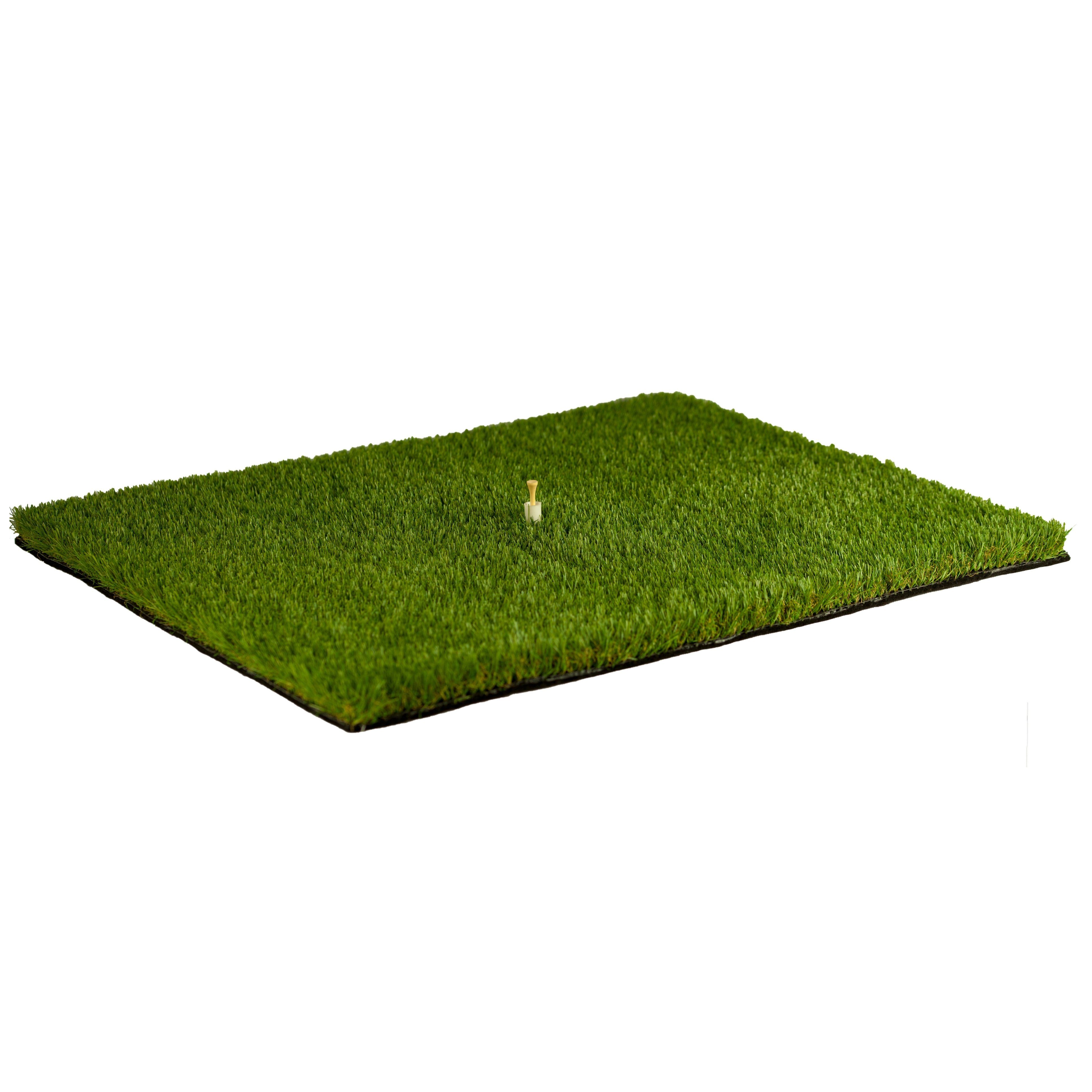 AMF Life Golf-Abschlagmatte Schlagunterlage (naturel, 85 x 65 x 4cm (Höhe inklusive. Filzboden), inkl. Tee + Teehalter verstellbar, Indoor Outdoor, tragbar, zusammenrollen, chippen, driven), Präzisionsabschlagmatte, strapazierfähig, flexibel, Golfschwung