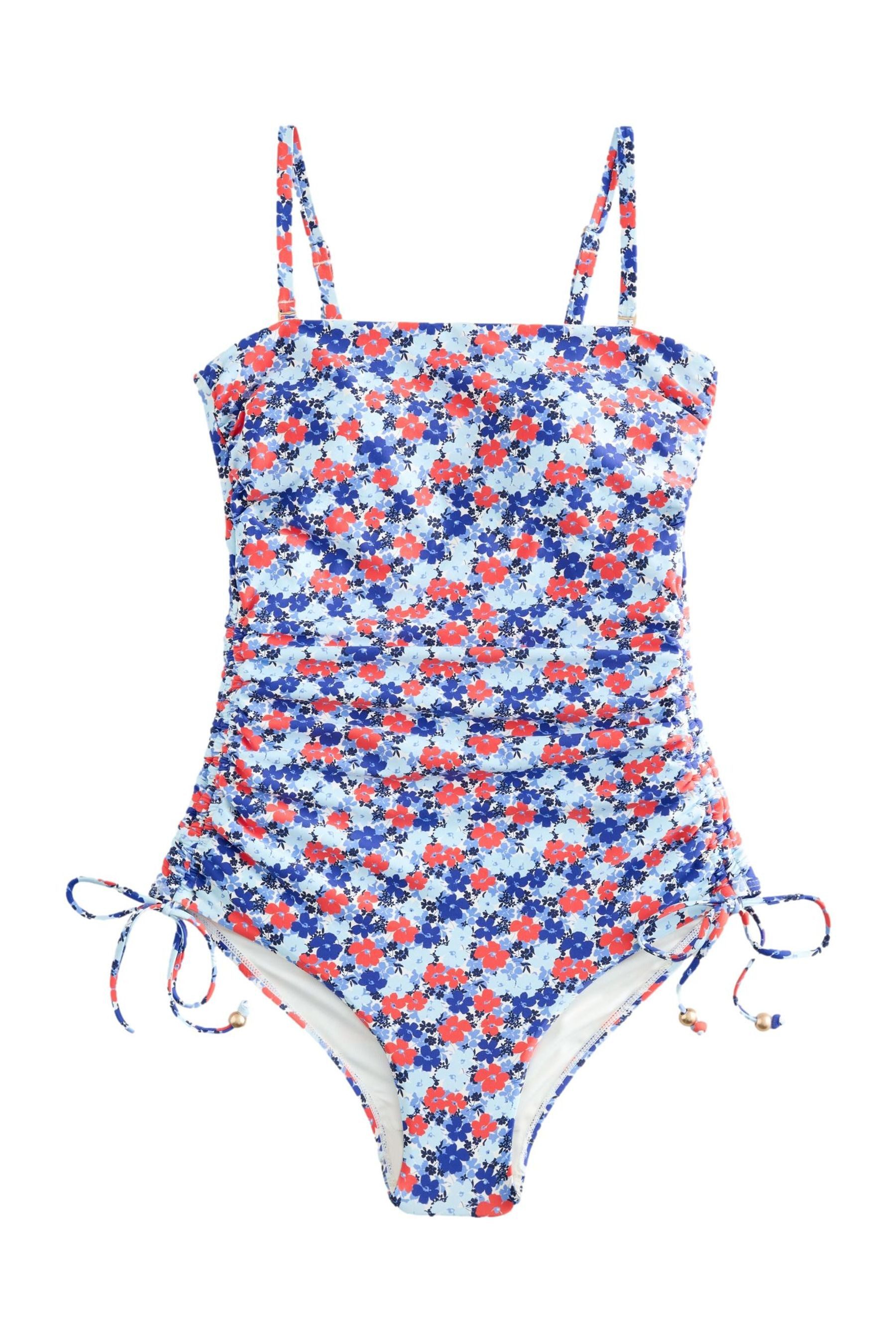 Next Badeanzug Bauchformender Bandeau-Badeanzug mit Beinrüschen (1-St)