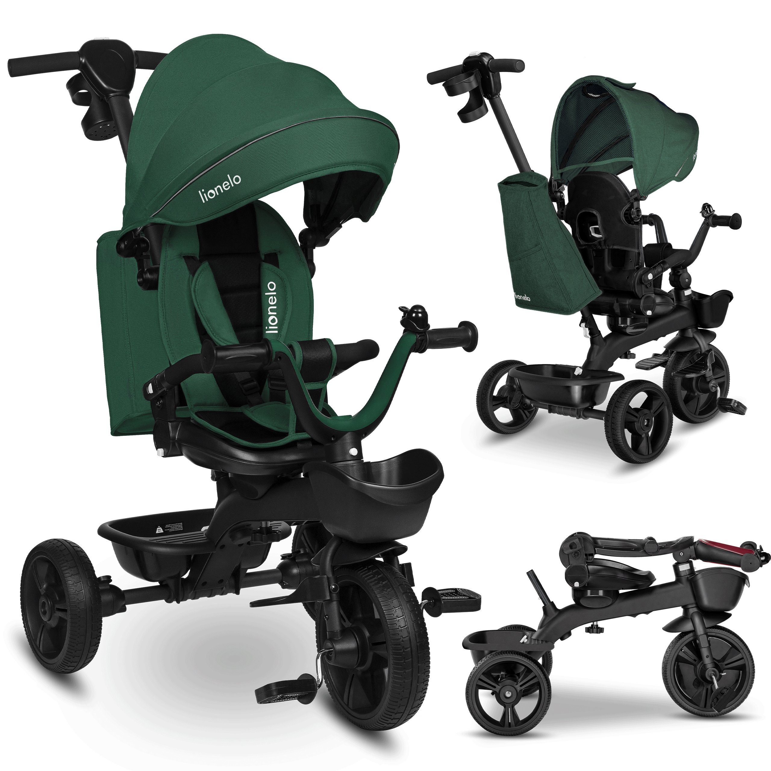 lionelo Dreirad Kori, Drehbarer Sitz  Elternlenkung  Klappbar  bis 25kg günstig online kaufen