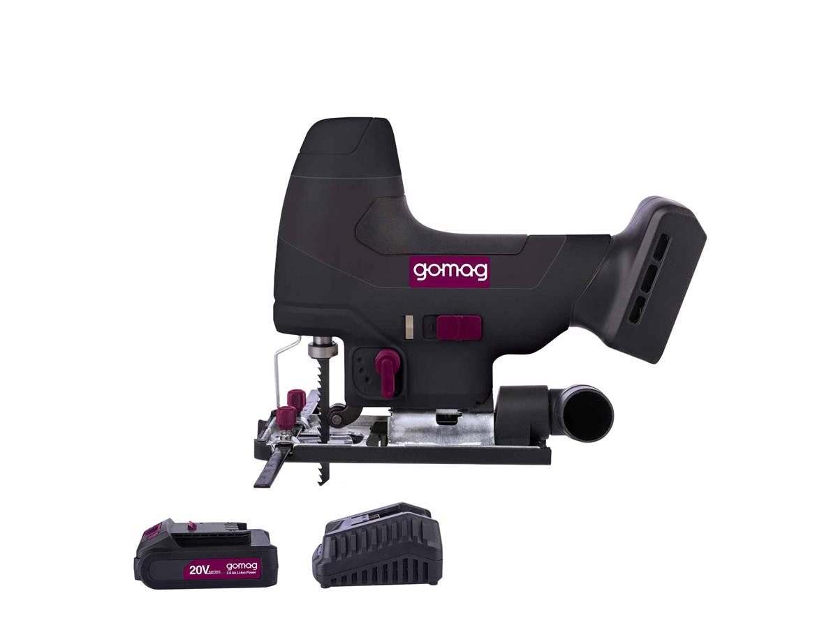 Gomag Akku-Stichsäge GO-STS254BL 2,0 Ah Starterkit, Set, 7 einstellbare Schnittwinkel (45° - +45)