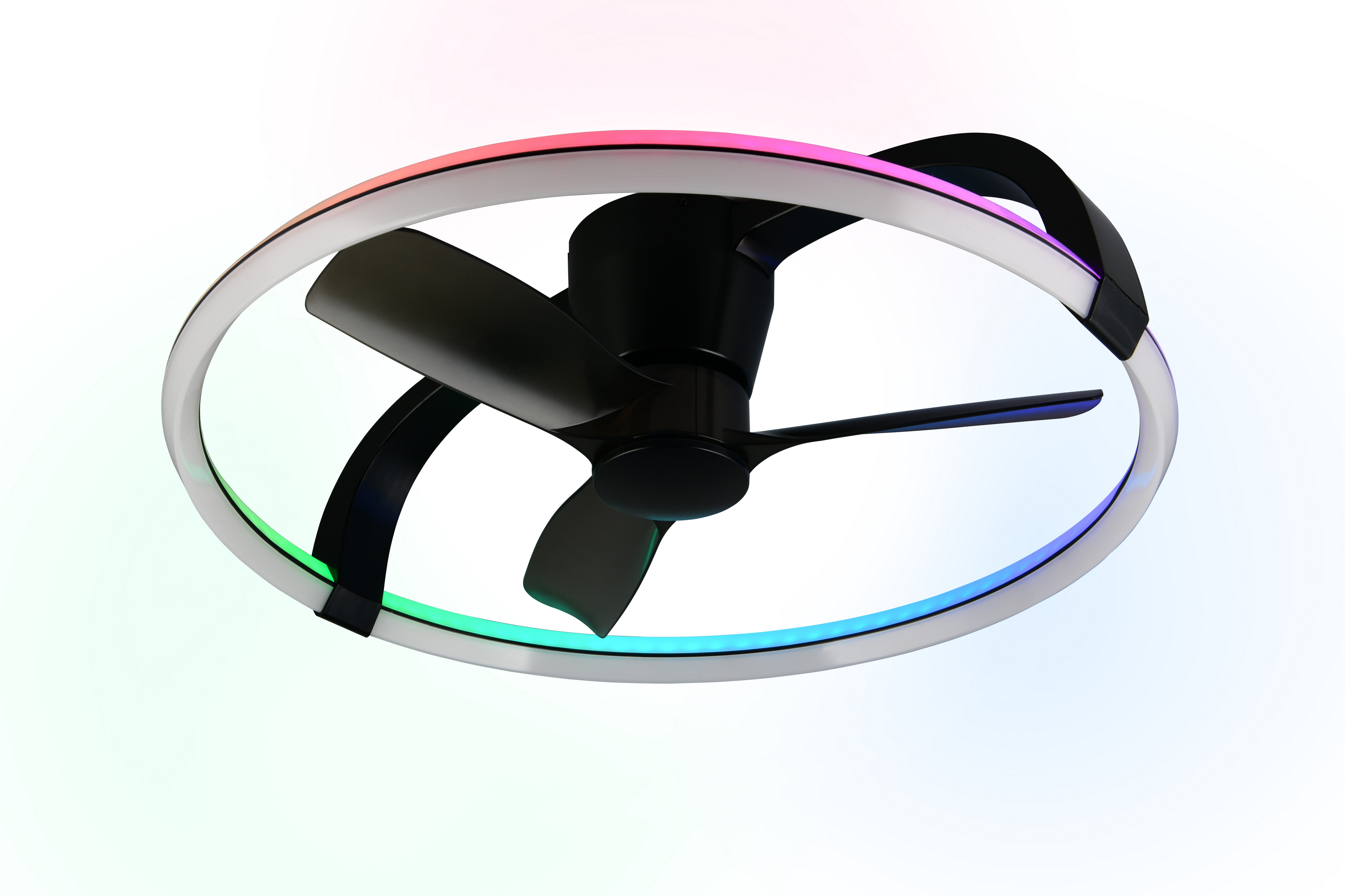 Reality Leuchten LED Deckenleuchte STOCKHOLM mit Ventilator, Smart Home tuya Deckenventilator mit Licht, CCT - über Fernbedienung, Dimmfunktion, Farbwechsel, Nachtlichtfunktion, Smart Home, Timerfunktion, Ventilatorfunktion, getrennt schaltbar, LED fest integriert, RGB, warmweiß - kaltweiß, Steuerung per tuya App oder Fernbedienung, Dynamic Light RGB Licht