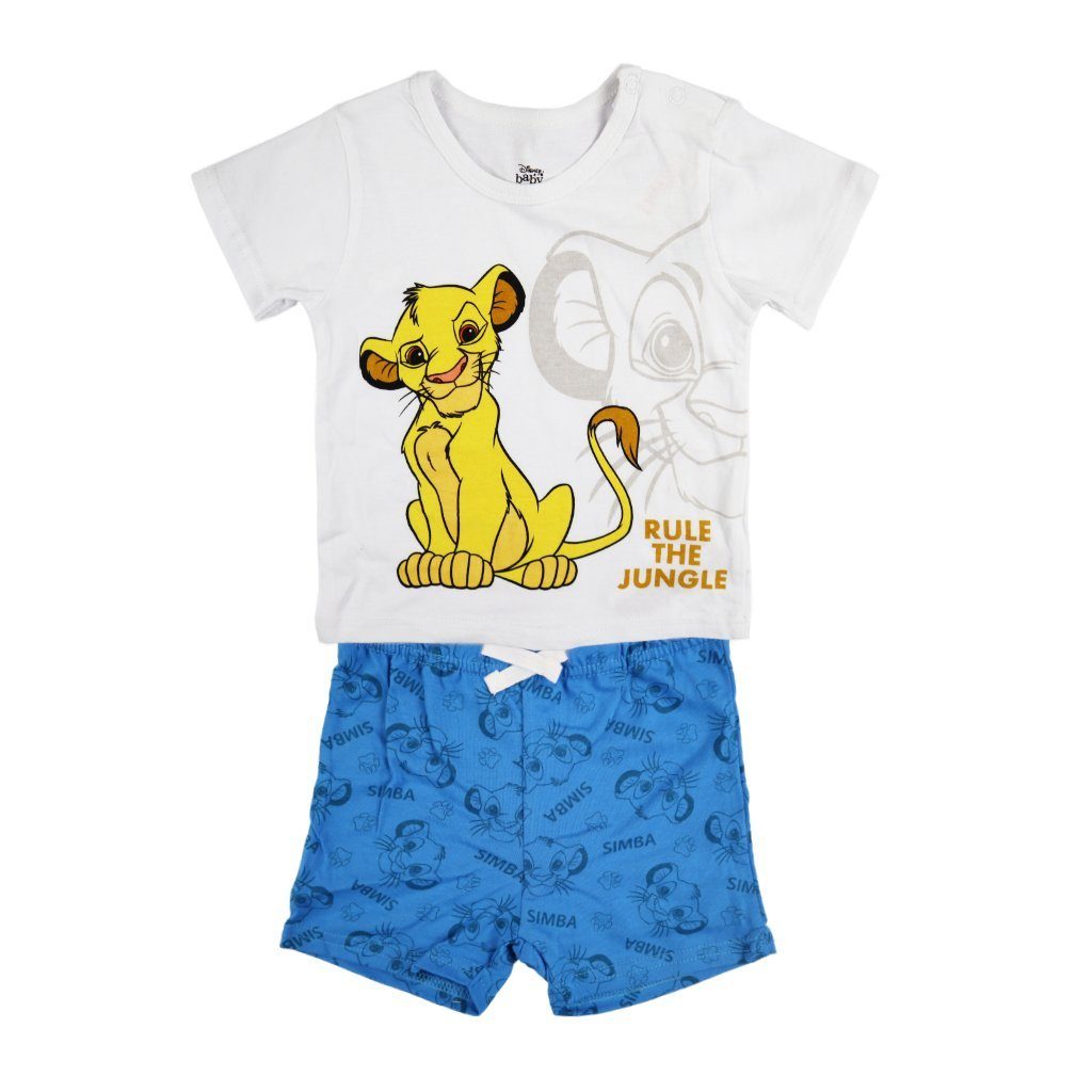 Disney Print-Shirt König der Löwen Simba Baby Shorts plus T-Shirt Gr. 62 bis 86, 100% Baumwolle
