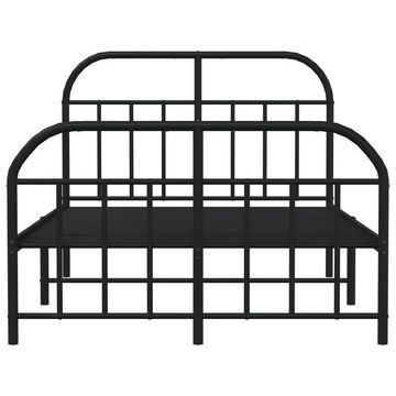 furnicato Bett Bettgestell mit Kopf- und Fußteil Metall Schwarz 120x200 cm