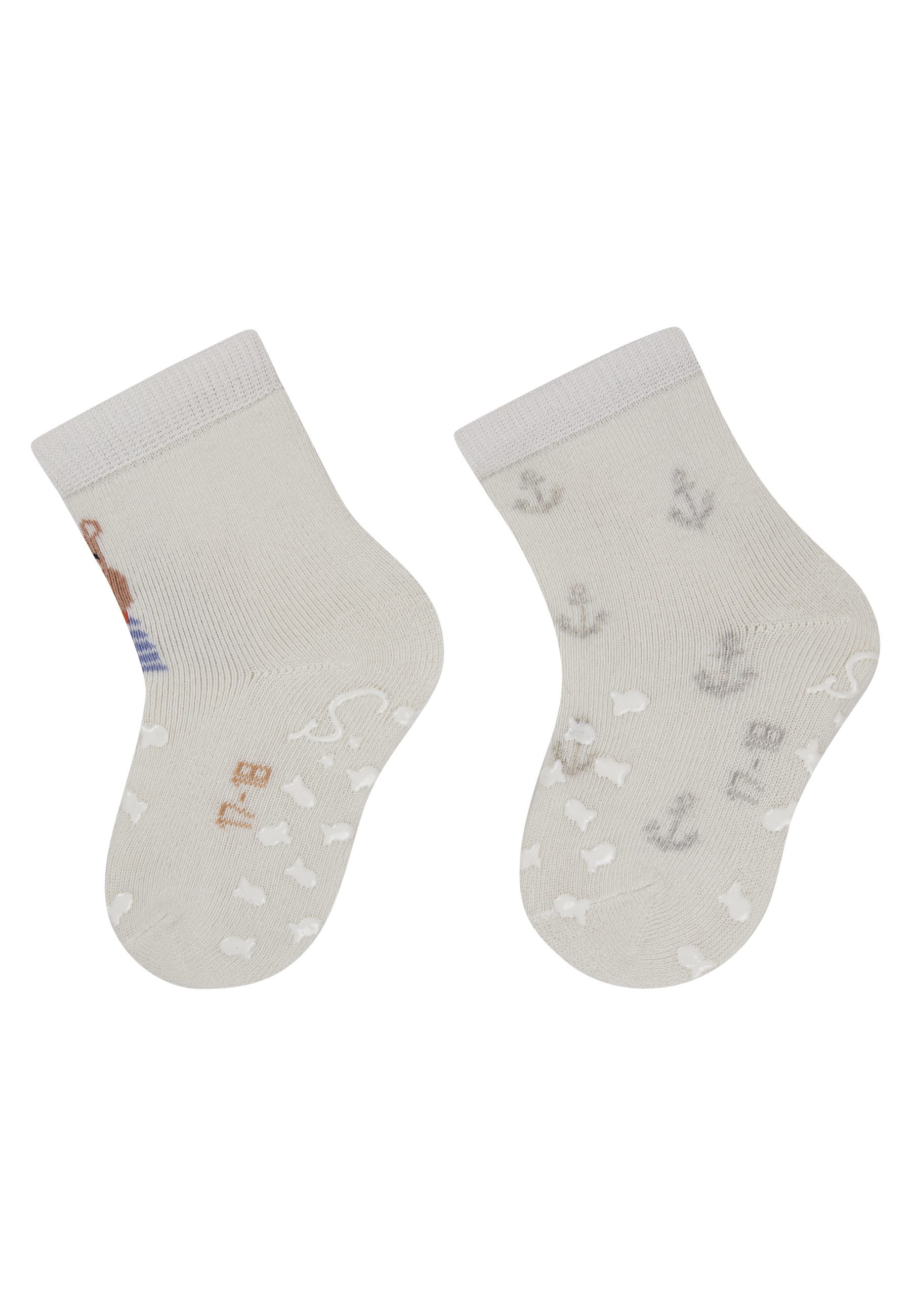 Sterntaler® Basicsocken ABS Krabbelsocken 2er-Pack Hippo (2-Paar, 2er-Pack) Krabbelsocken 2er-Pack, Hippo & Anker, ABS rutschfest, warm & weich