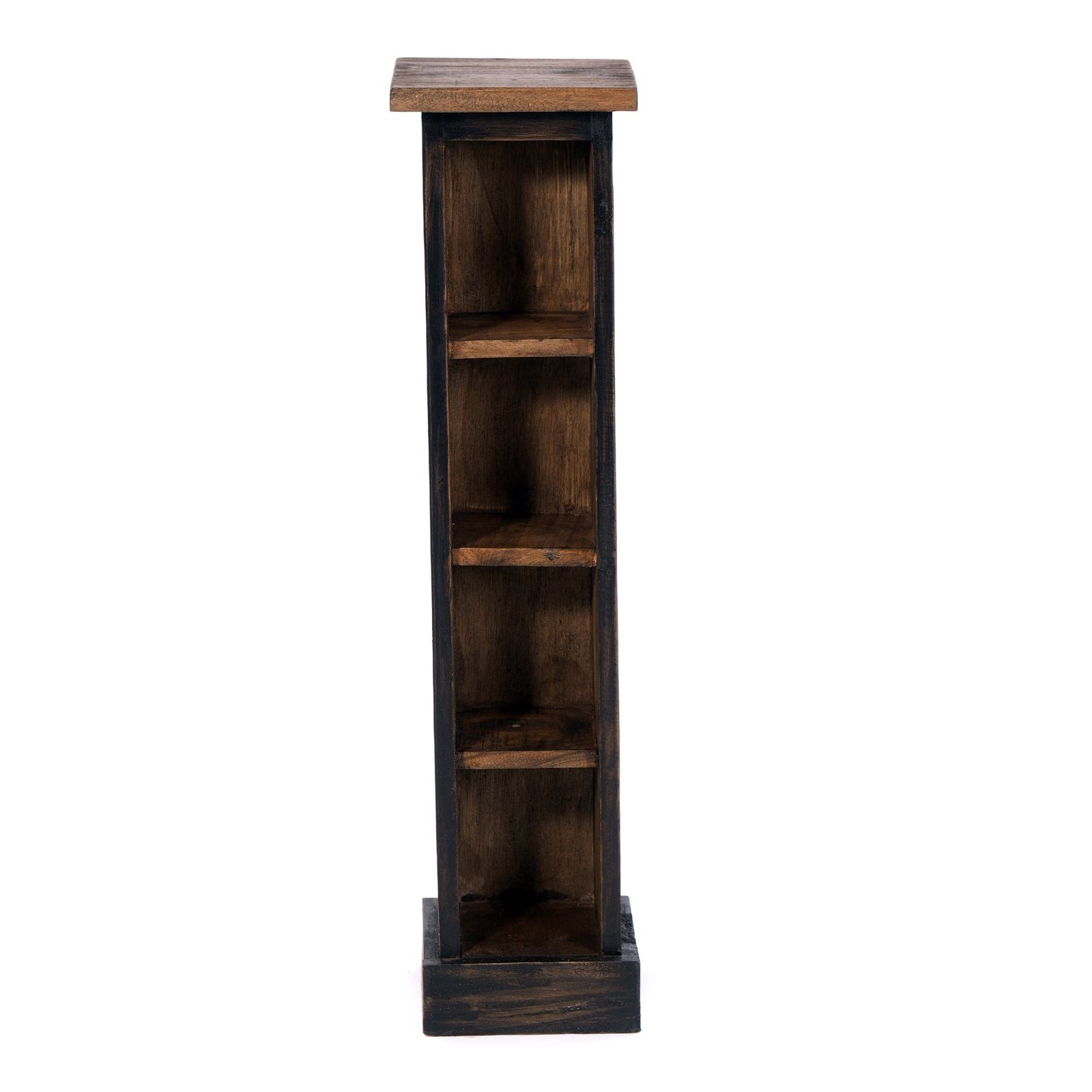 Rack REGAL "CD TOWER", 76cm(H), schwarz-natur 04 HOLZ DELIGHTS Holzregal, DESIGN CD mit CD 4 CD-Regal Fächern