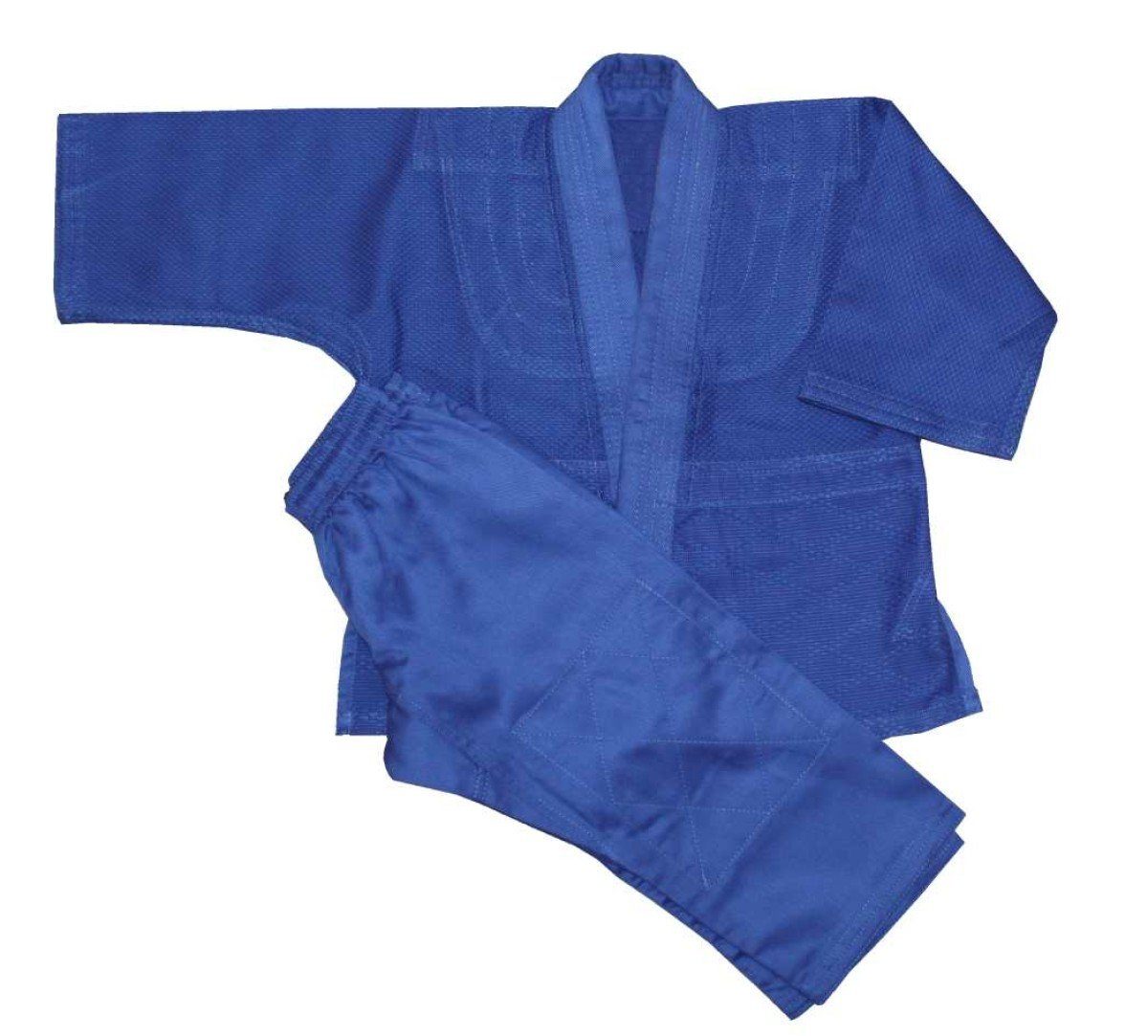 SBJ Judoanzug blau mittelschwer 450 gr. Jacke mit Reißkornwebung