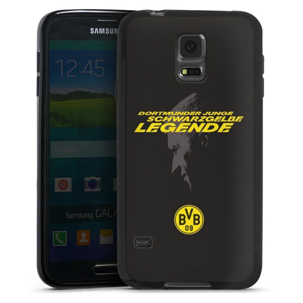 DeinDesign Handyhülle Marco Reus Borussia Dortmund BVB Danke Marco Schwarzgelbe Legende, Samsung Galaxy S5 Silikon Hülle Bumper Case Handy Schutzhülle