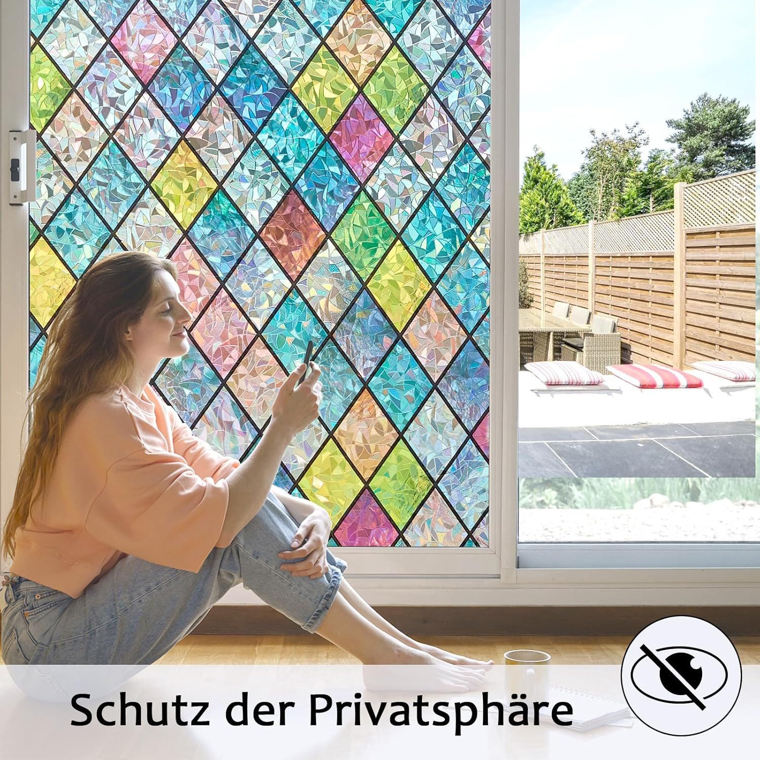 Coonoor Fensterfolie Selbsthaftend Blickdicht Sichtschutzfolie Fenster 3D F günstig online kaufen