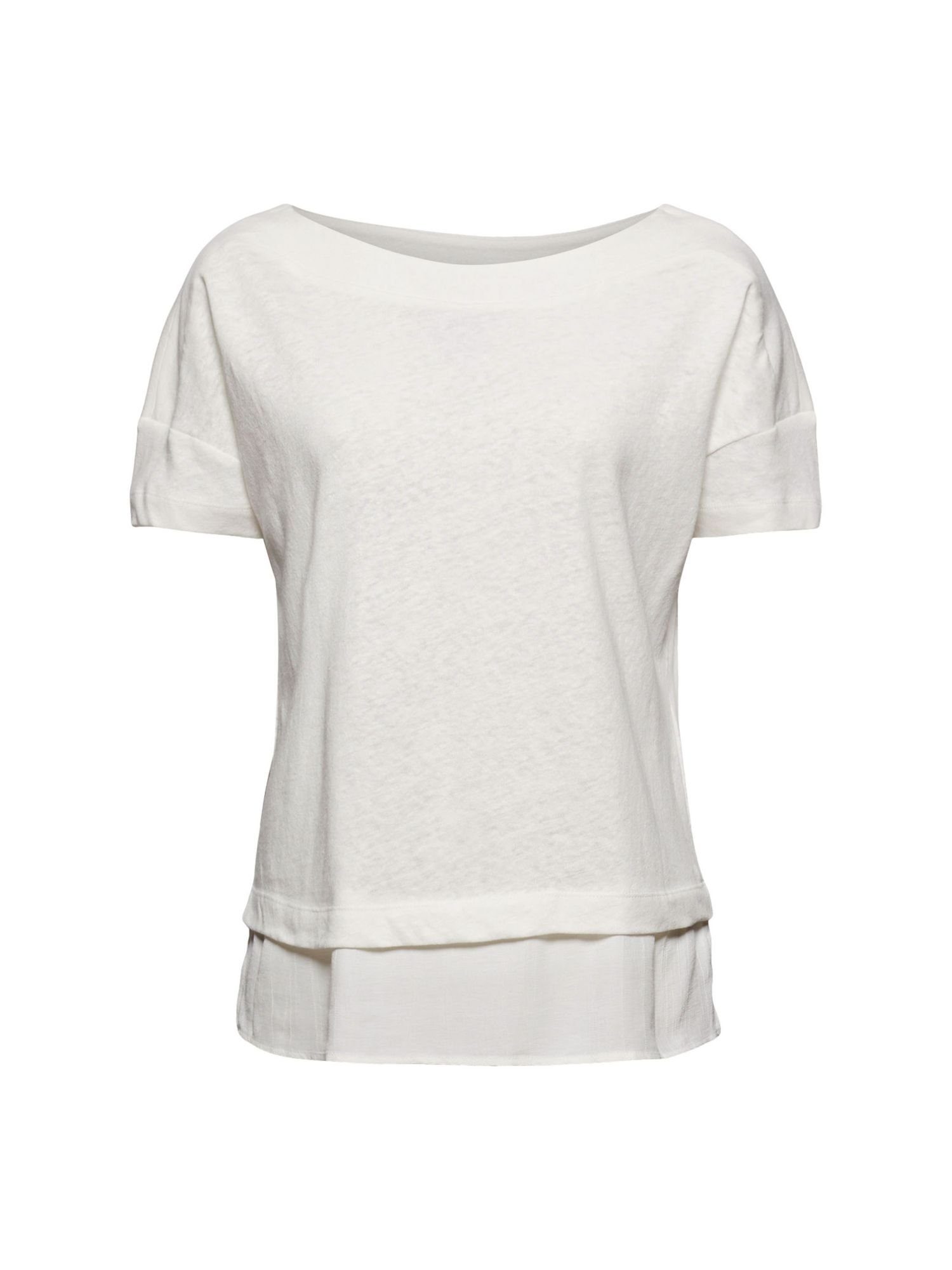 Damen Shirts Esprit T-Shirt Mit Leinen: T-Shirt im Layerlook (1-tlg)
