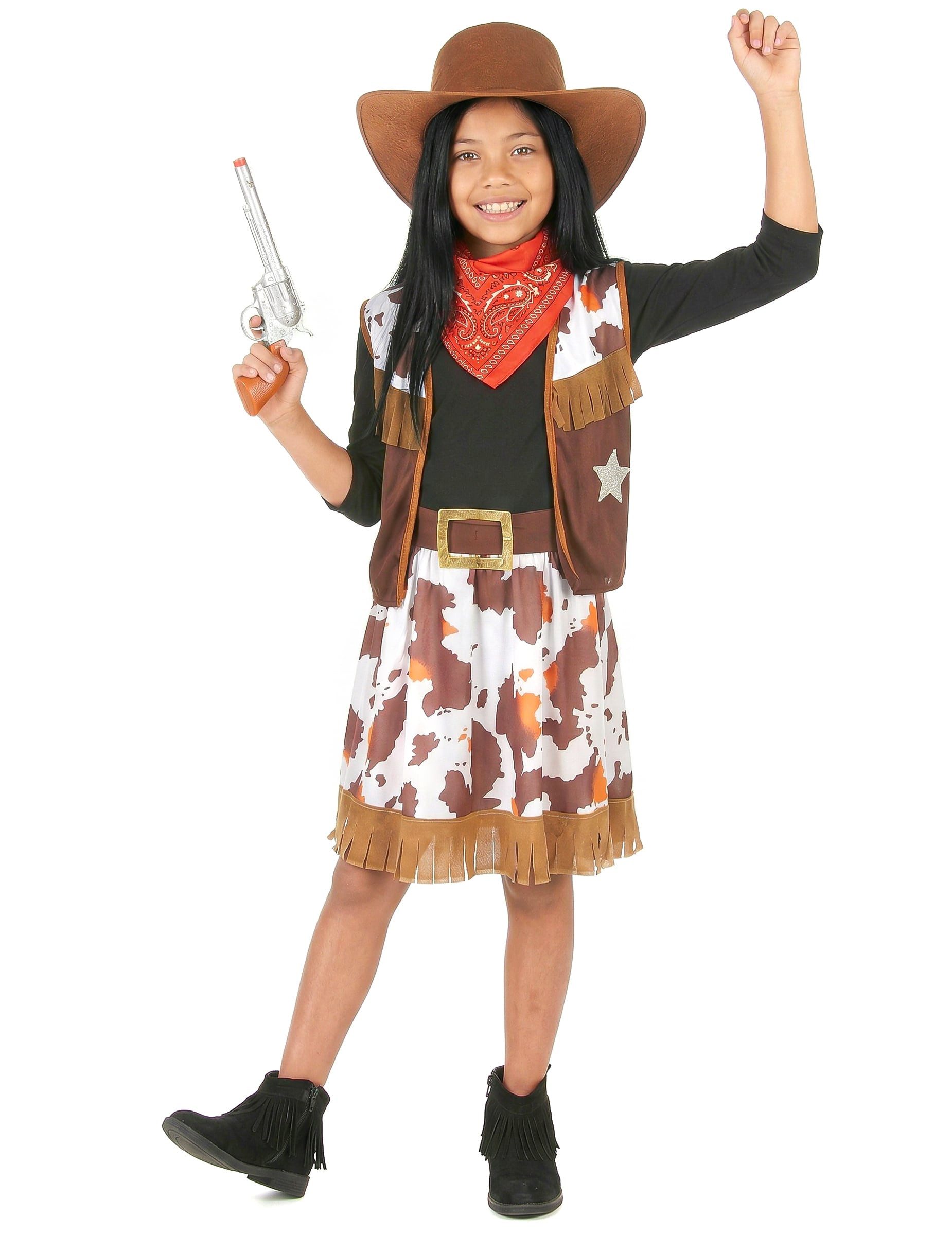 JADEO Kostüm Cowgirl Kinder-Kostüm braun-rot-weiss
