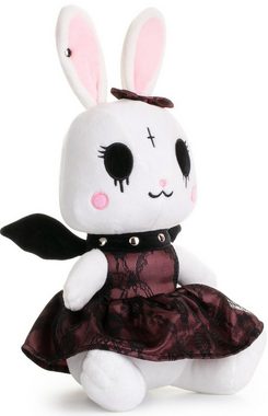 Corimori Kuscheltier Alice das Gothic-Häschen mit Accessories, 26cm Stofftier, Plüschtier, (Geschenk), 26cm Stofftier, Plüschtier, Hasen-Kuscheltier, weiß schwarz rosa