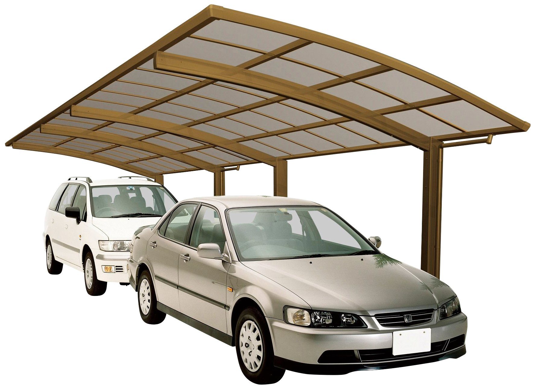 Ximax Doppelcarport Portoforte Typ 60 Tandem-bronze, BxT: 270x983 cm, 240 cm Einfahrtshöhe, Aluminium | Carports