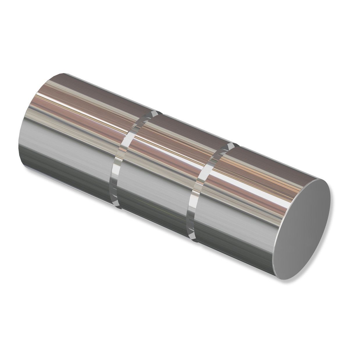 Gardinenstangen-Endstück Elanto (Rillenzylinder), INTERDECO, für 20 mm Ø, (Packung, Chrom), 2 Stück