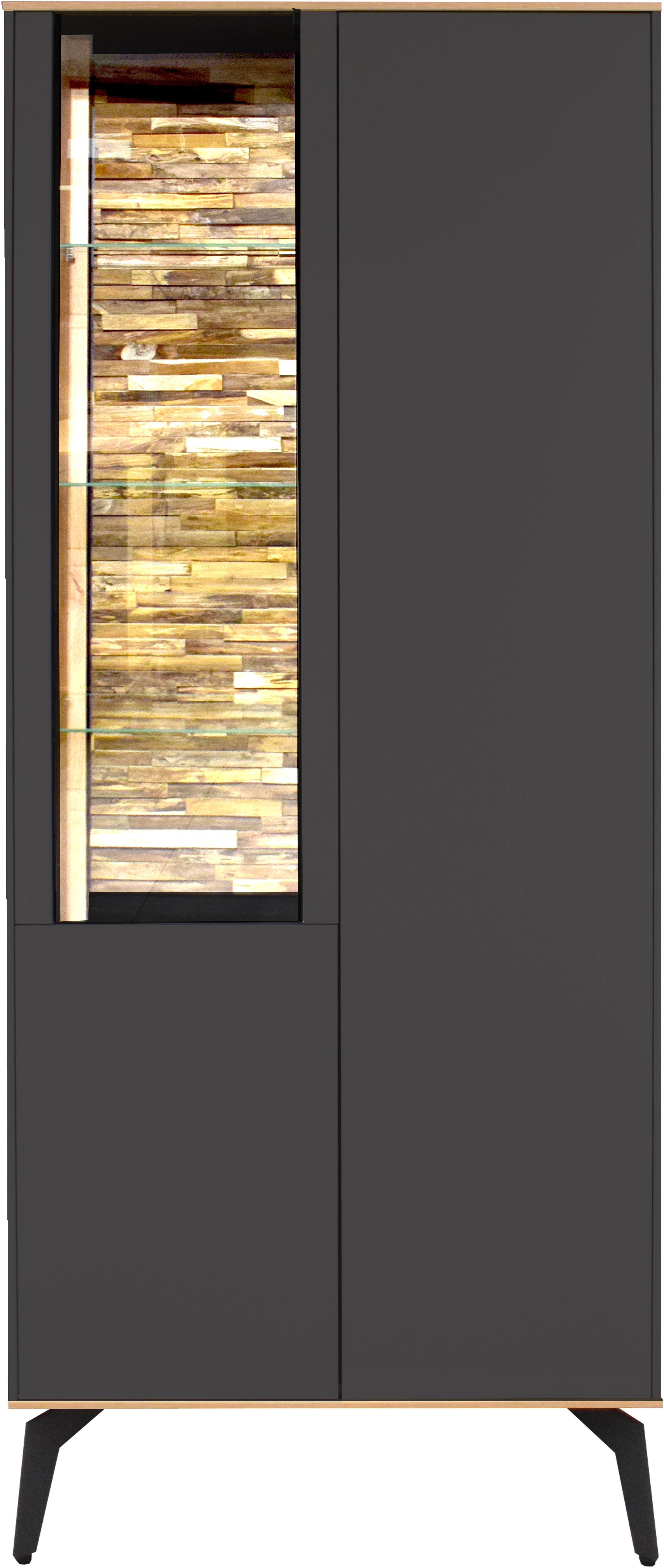 Mäusbacher Vitrine Faro Faro Vitrinenschrank B 81 cm, inkl. Bel., Push to open, Metallfüße