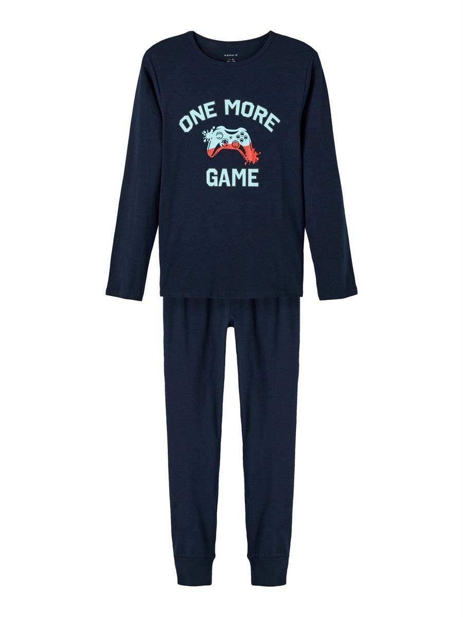 GAME 2 und tlg., Druckmotiv Hose) (Set, Name It NKMNIGHTSET Oberteil mit Schlafanzug