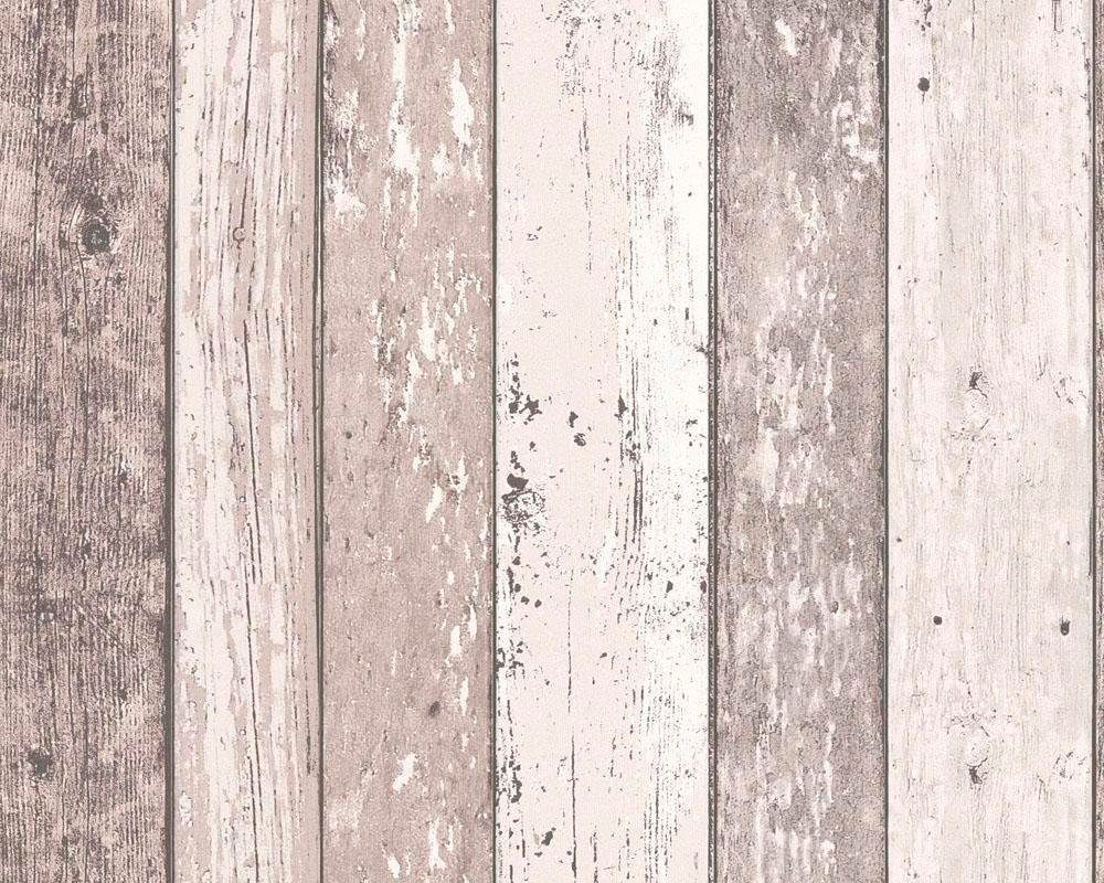 Wood`n 2nd Holz, Holzoptik Stone walls Braun living Tapete of Edition, Landhaus Creme Best Vliestapete