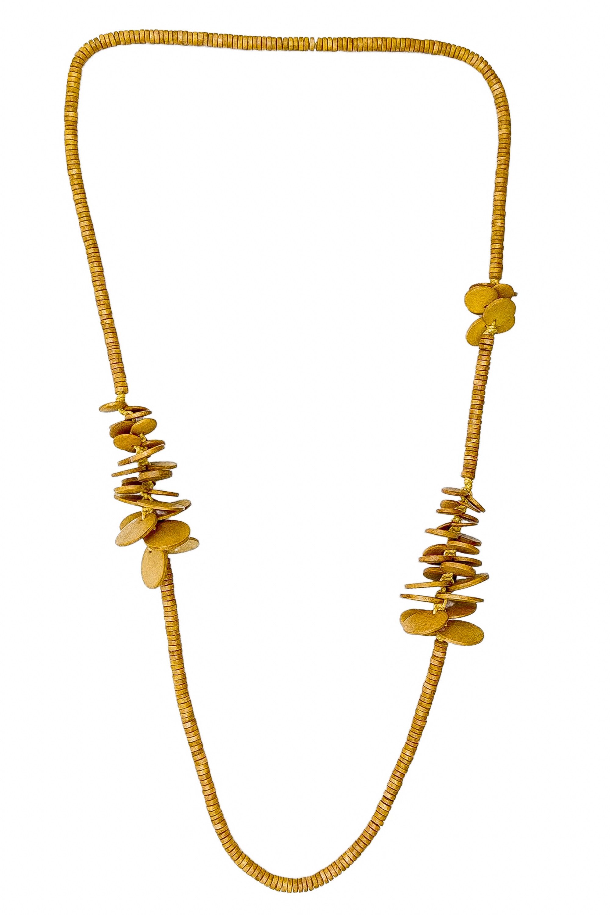 COLLEZIONE ALESSANDRO Lange Kette Sun, aus Holzscheibchen gefädelt