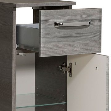 Lomadox Badmöbel-Set ALINA-66, (Spar-Set, 5-St), Badezimmer Unterschrank 60 cm, Spiegelschrank LED Beleuchtung, graphit