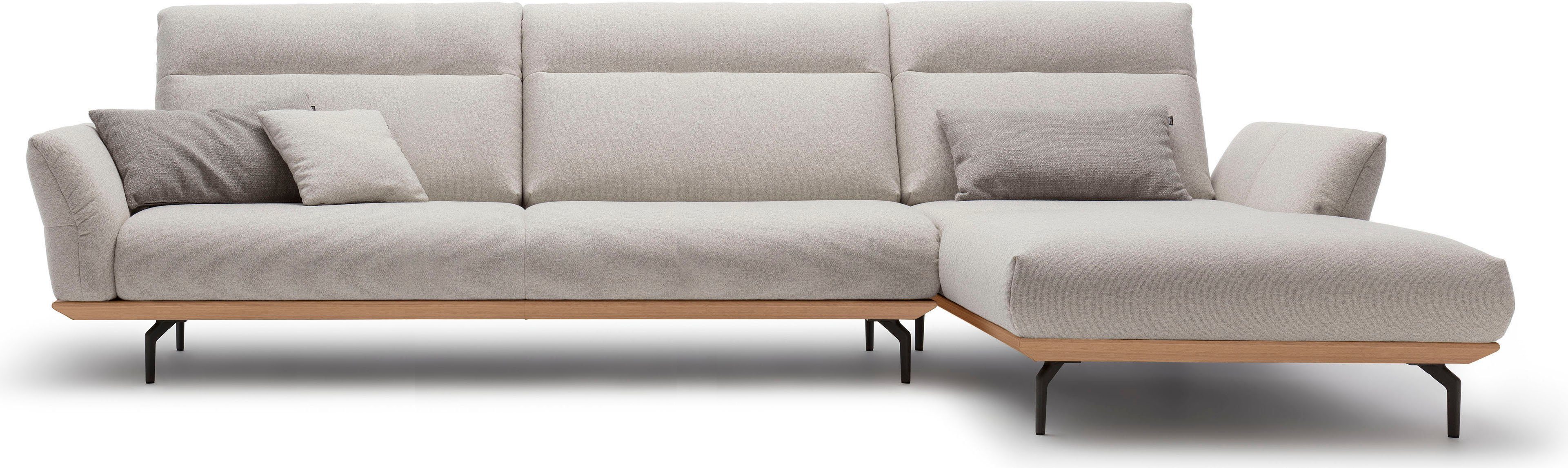 hülsta sofa Ecksofa hs.460, Sockel in Eiche, Winkelfüße in Umbragrau, Breite 338 cm