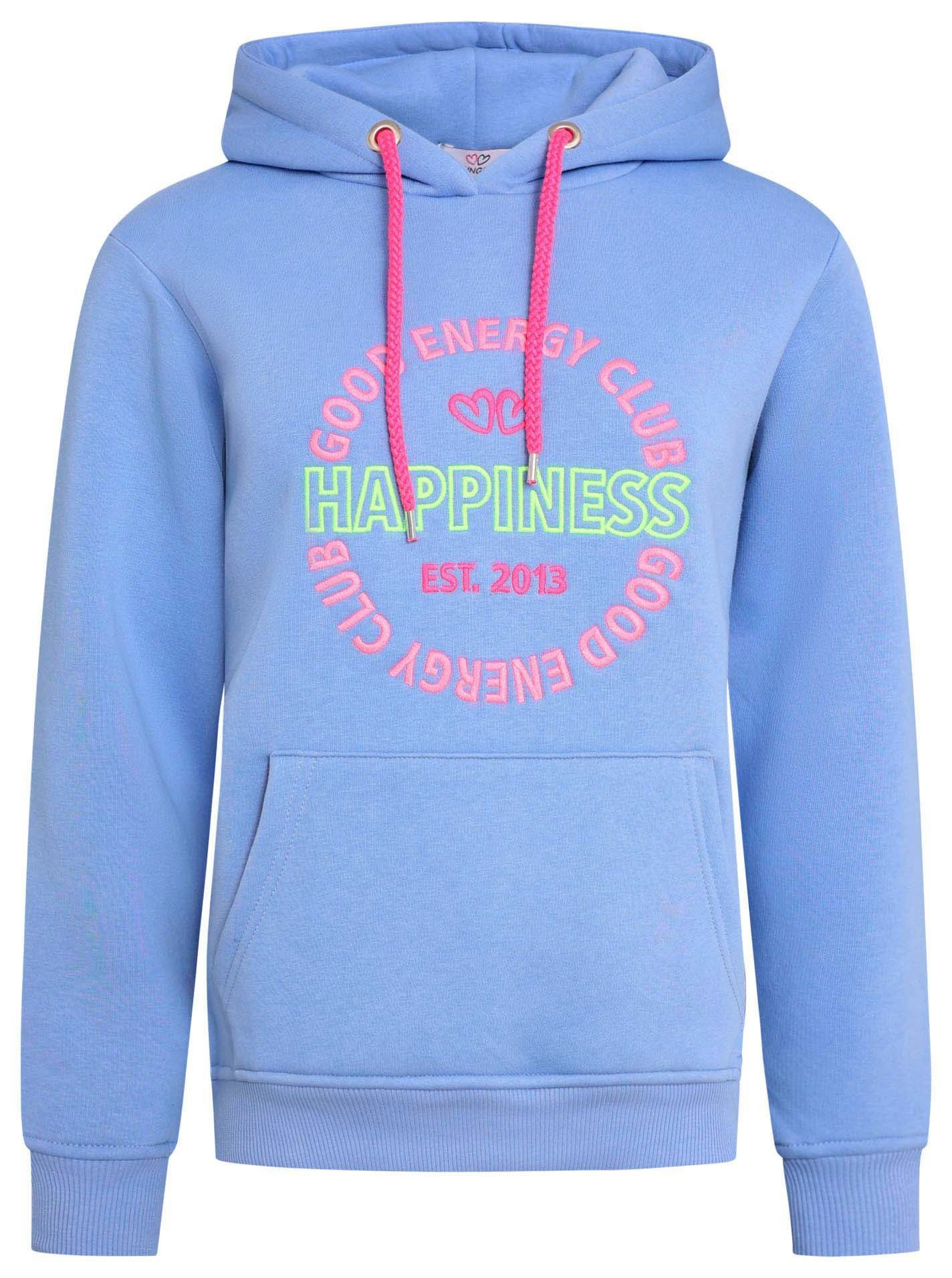 Zwillingsherz Sweatshirt gestickter Schriftzug, Kapuze, Langarm, günstig online kaufen