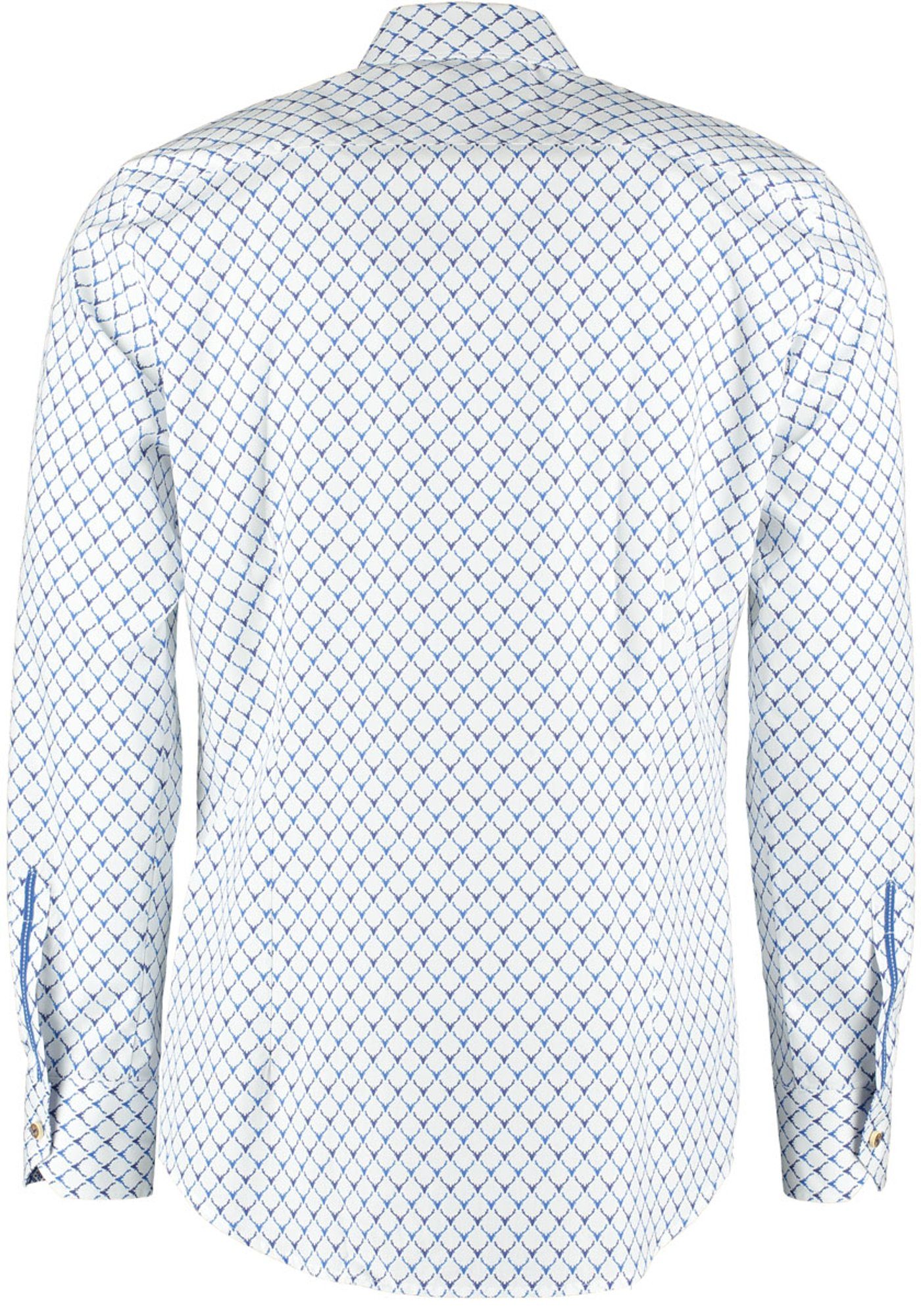 Kedase Langarmhemd mit Allover-Druck OS-Trachten jeans Trachtenhemd