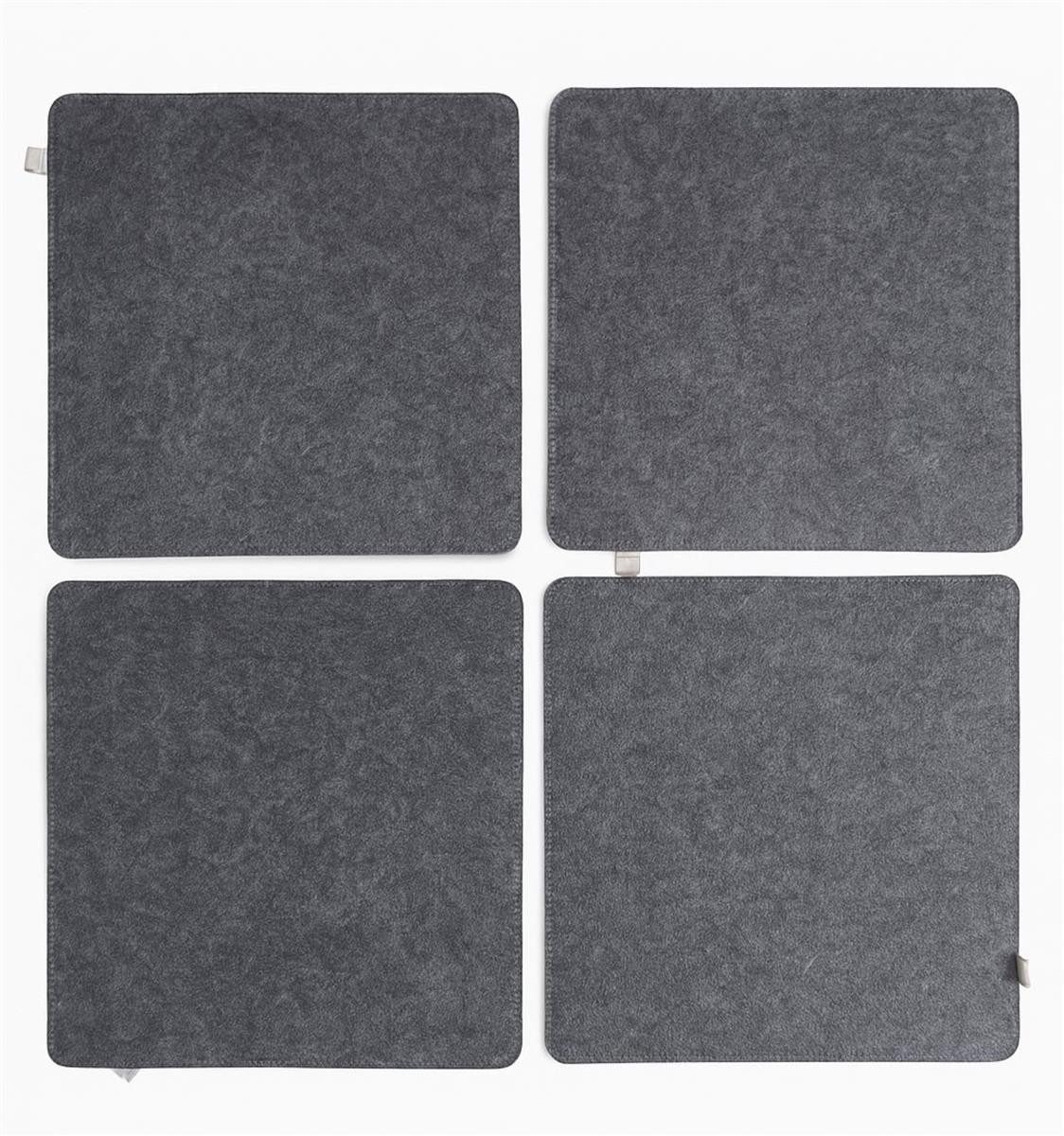 Geschenkestadl Stuhlkissen Filz Sitzkissen 35x35 cm 4er Set Stuhlauflage wendbar, Wendekissen
