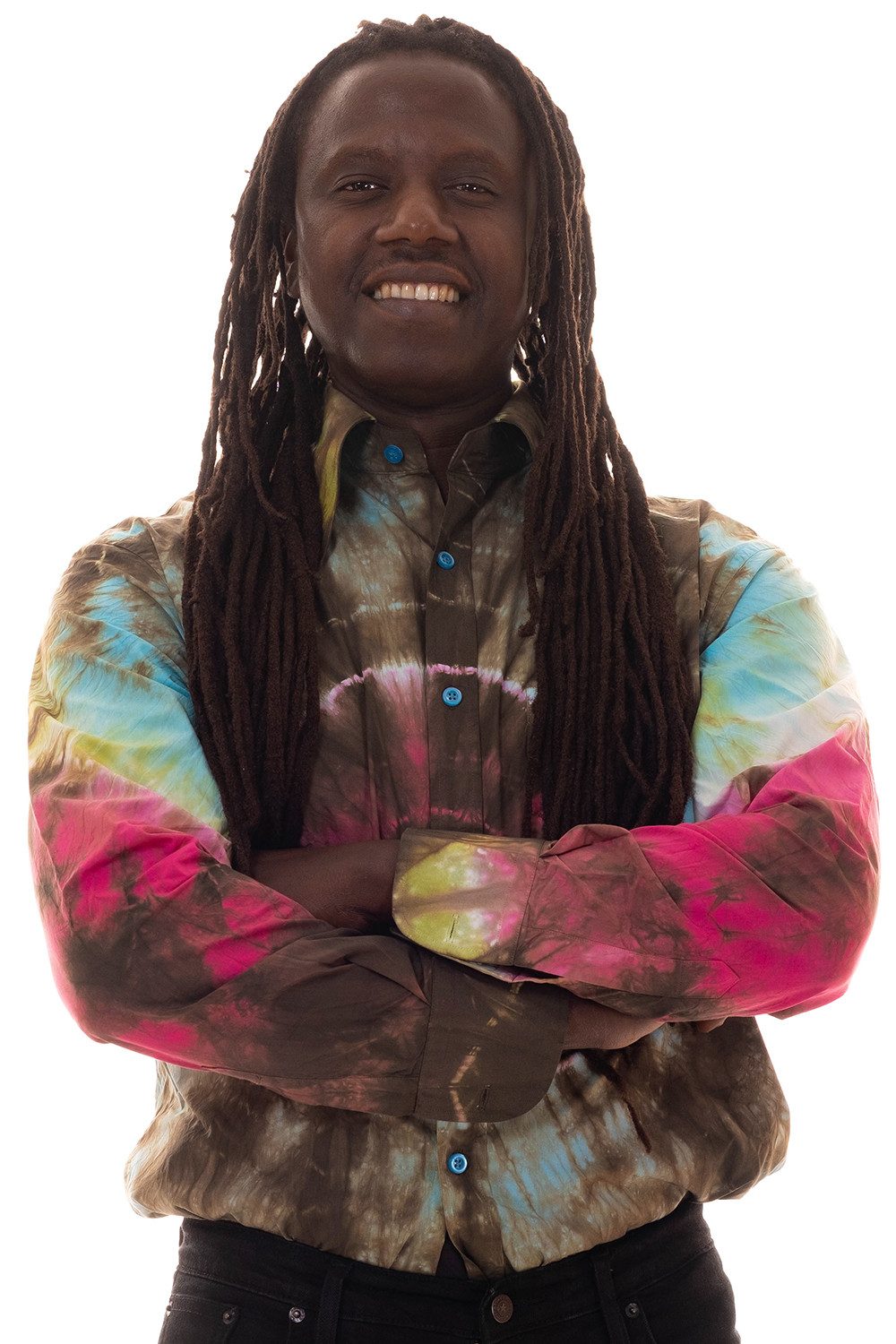 Comycom Langarmhemd Herren Batik hellblau bunt