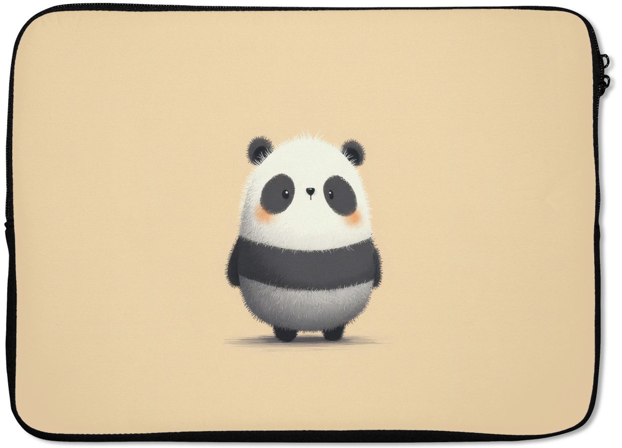 MuchoWow Laptop-Hülle Panda - Beige - Minimalistisch 14 Zoll, Schutzhülle für Laptop, Schutz gegen Kratzern, Laptoptasche