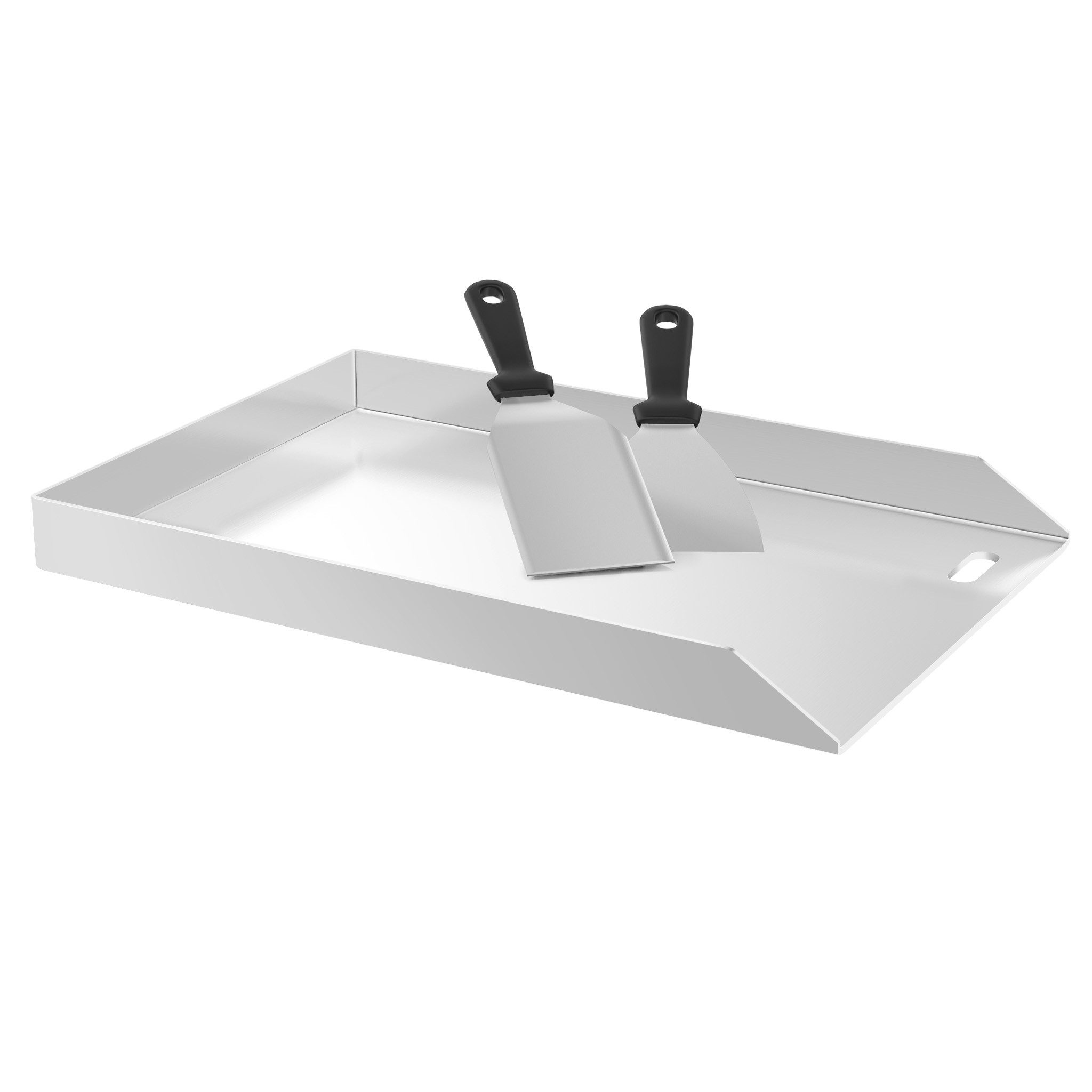 FIVMEN Grillplatte Edelstahl Grill Platte Set BBQ Plancha Gasgrills Universal Grillschale, für Gleichmäßige Hitzeverteilung Inbegriffen Grillspachtel