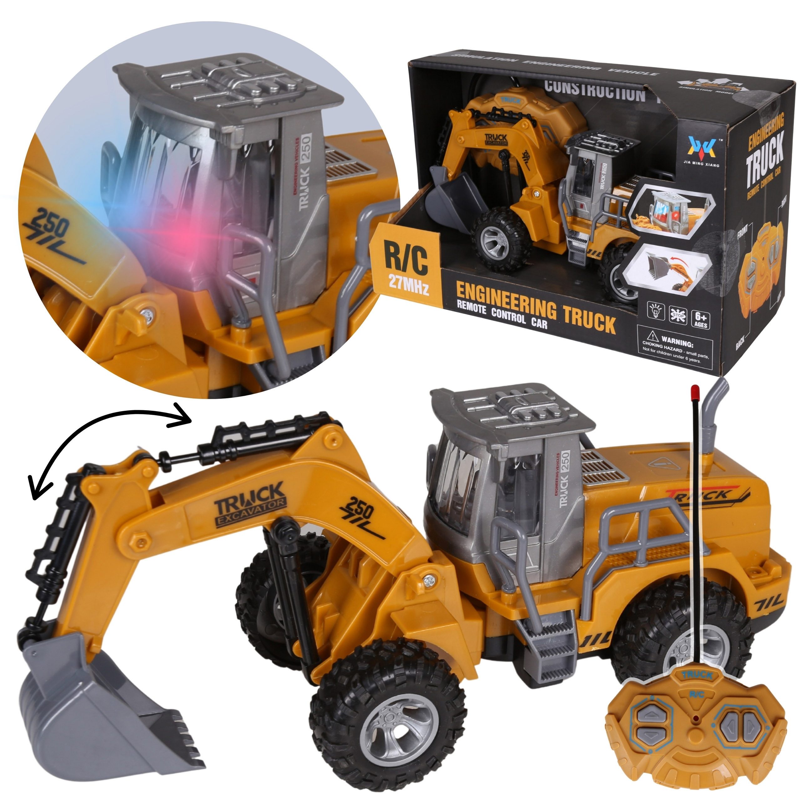 Sarcia.eu RC-Bagger Ferngesteuerter Bagger mit Sound, beweglichen Teilen, für Kinder ab 6