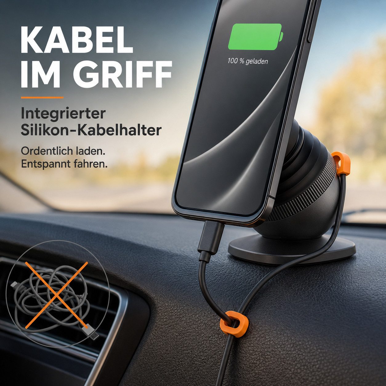 Luckice Handy-Halterung Stark magnetische Handyhalterung für das Armaturenbrett im Auto, (Set, Universell passend für Auto, Für Schreibtisch Fitnessstudio Reise – Bild 3 von 5