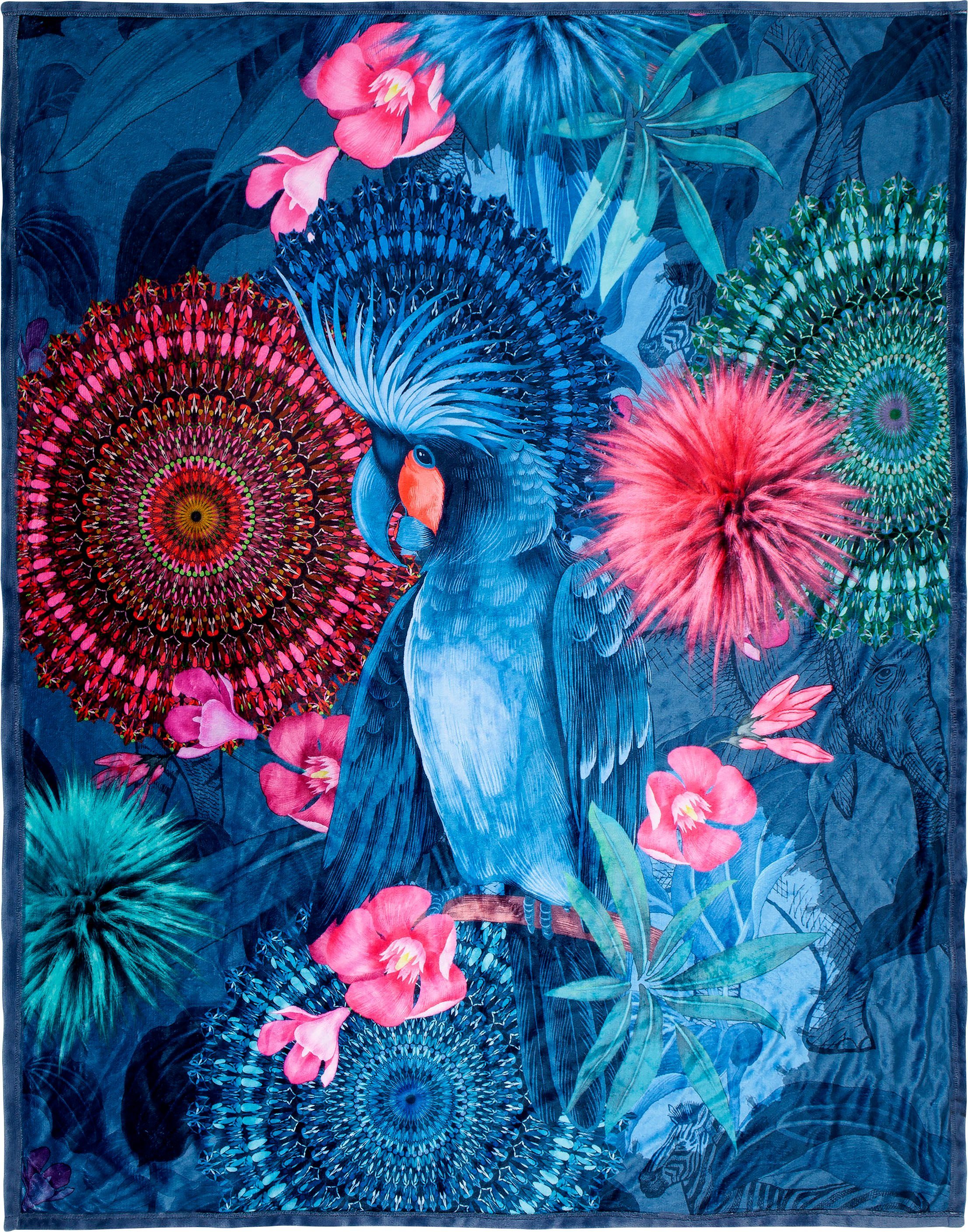 Plaid Ofelia, hip, mit Polyvelvet Kuscheldecke, Blumen, Mandalas Gefertigt aus und 100