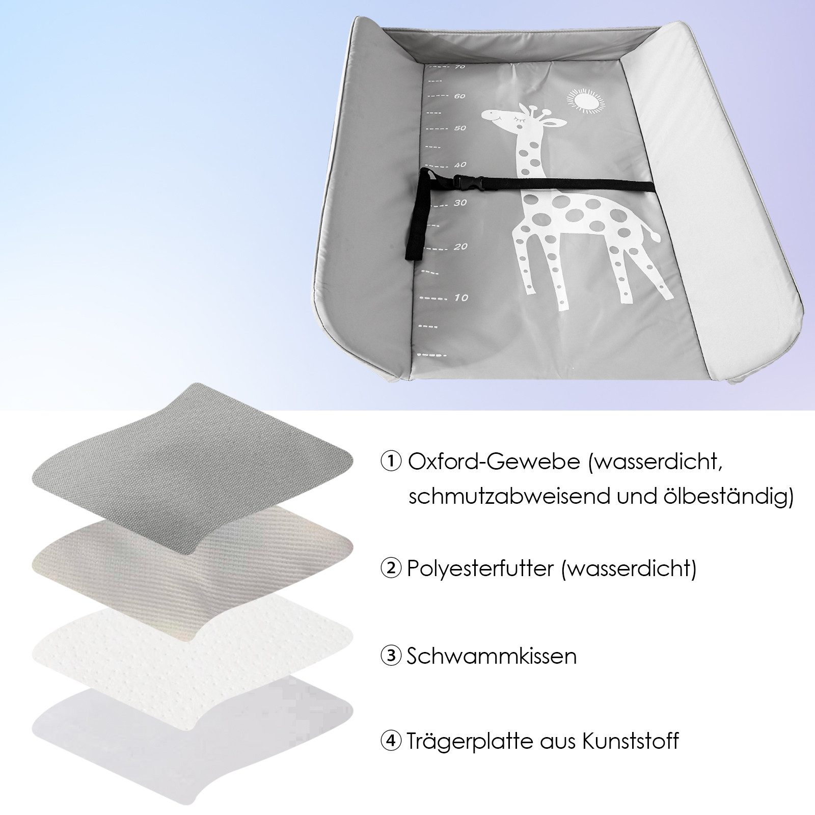 Clanmacy Wickelkommode Baby Wickeltisch Wickelkombination klappbar Wickelkommode mit Auflage – Bild 5 von 5