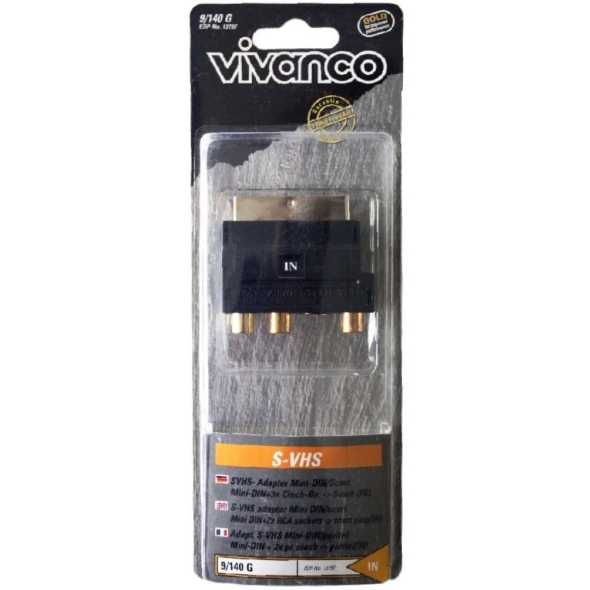 Vivanco Scart-Adapter auf SVHS 3x Cinch vergoldet Video-Adapter Scart,Cinch, Scart-Umstecker zu S-Video VHS Mini-Din + 3x Cinch-Stecker Audio/Video