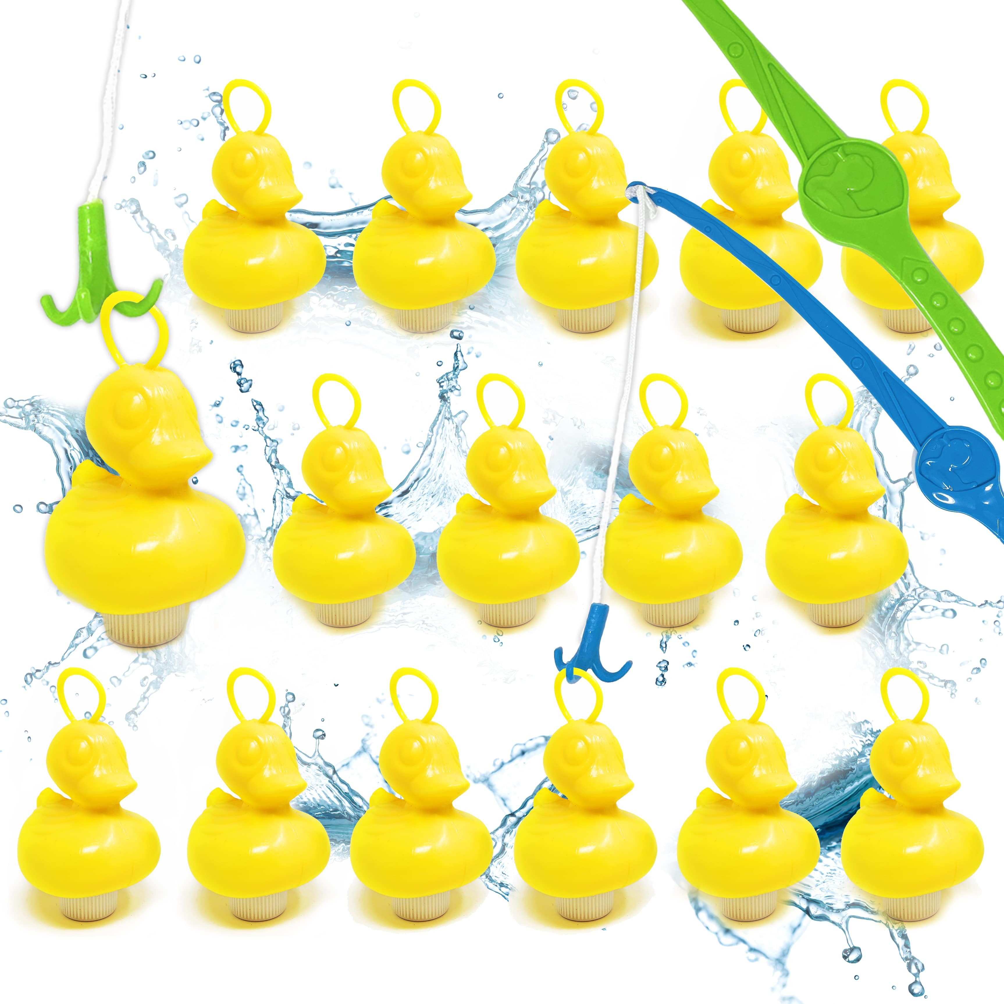 Spielzeug-Gartenset Entenangeln 16x Gelbe Enten inkl. 2 Angeln