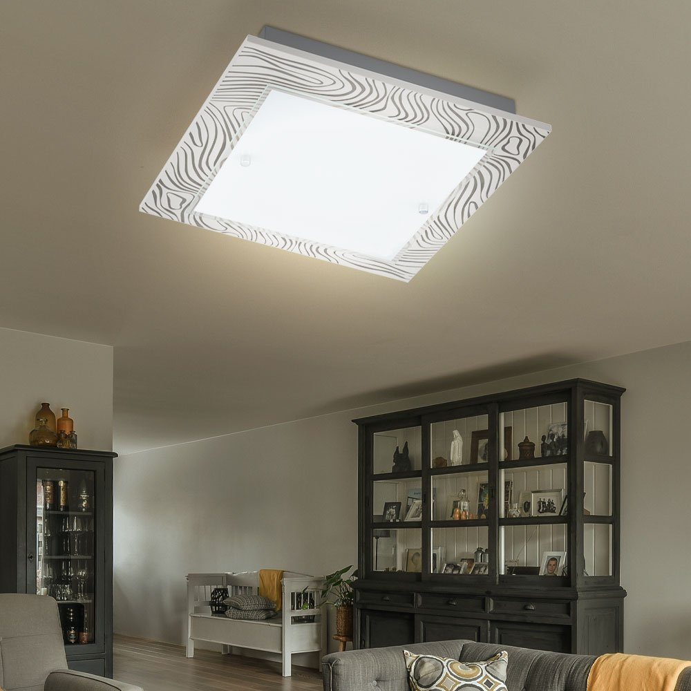 EGLO LED Deckenleuchte, LED LED-Leuchtmittel verbaut, fest Deckenlampe Glas Wohnzimmerlampe Flurleuchte Deckenleuchte Warmweiß