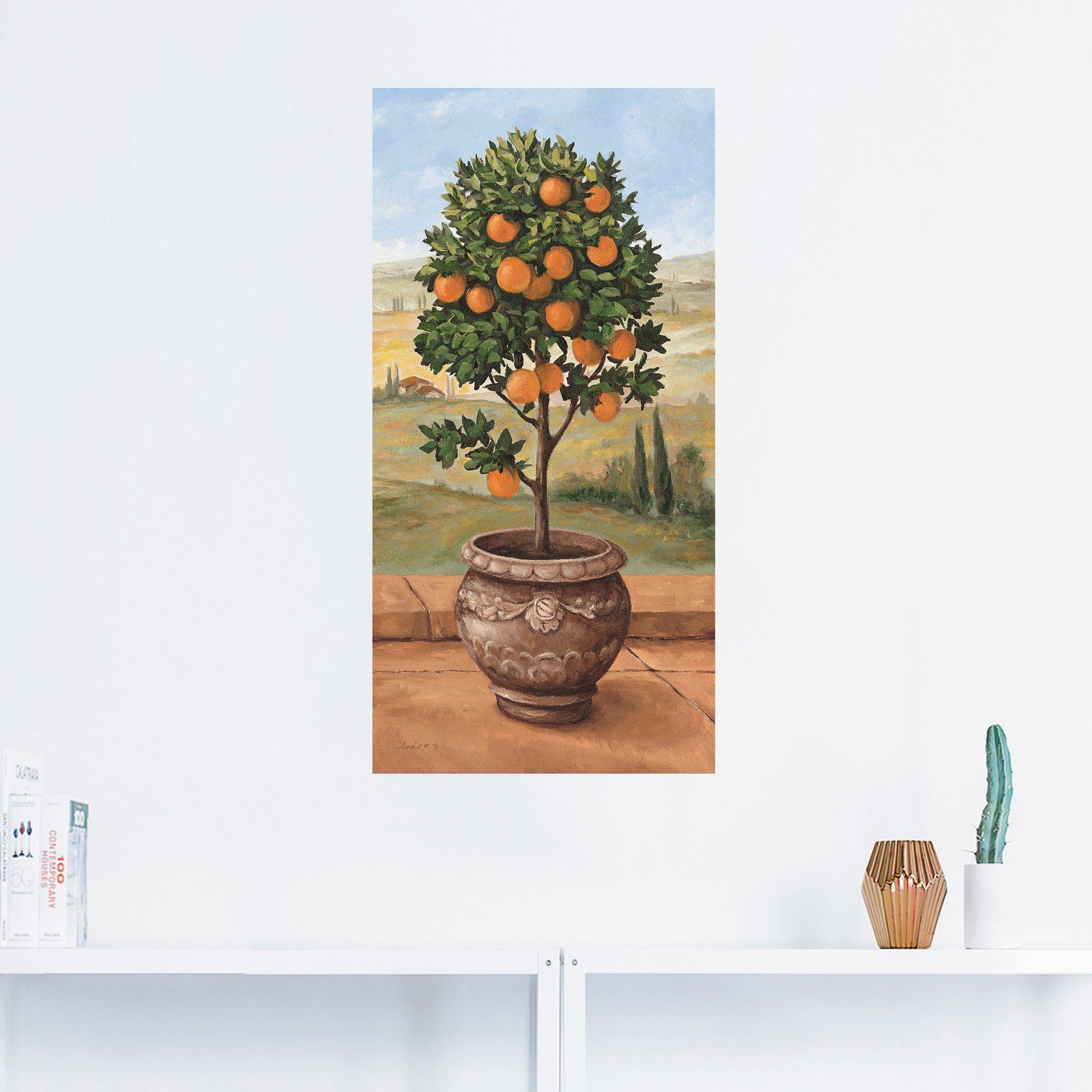 Bäume Alubild, Orangenbaum, Wandaufkleber oder Größen St), (1 Leinwandbild, in als Poster Wandbild Artland versch.