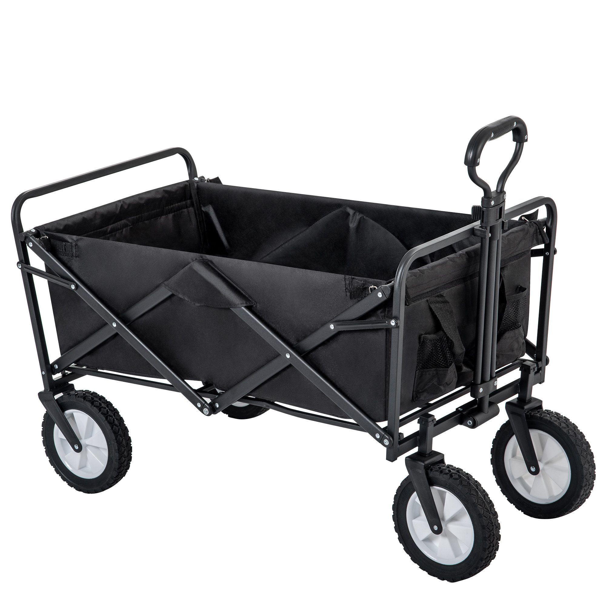 BlingBin Handwagen Bollerwagen klappbar Gartenwagen verstellbare Griffe mit Stofftasche, Maximale Belastung: 100 kg Maximale statische Belastbarkeit: 120 kg